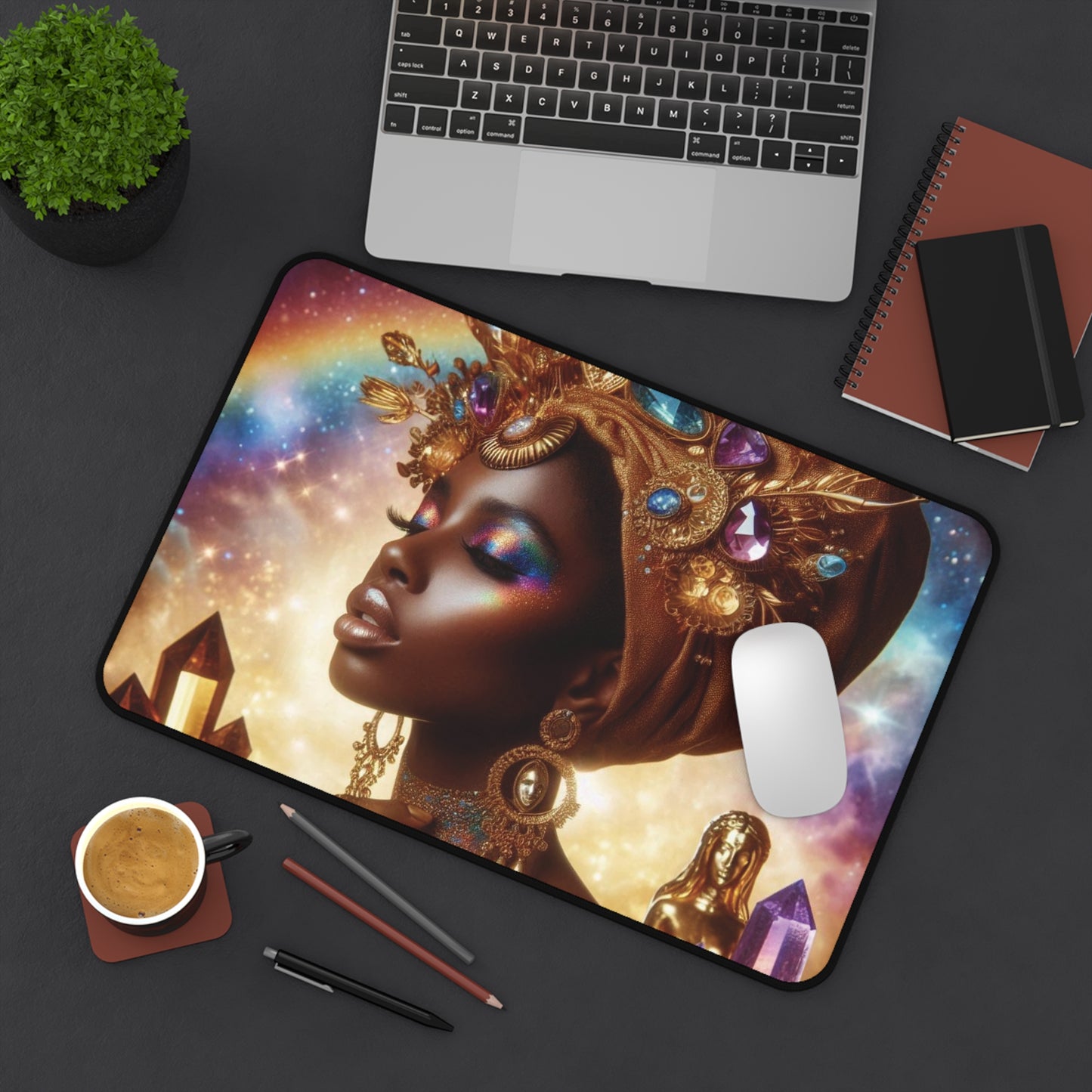 B.M.D Vibrant Rainbow Desk Mat - B.M.D. Dance Vibe, Home Office Decor, Motivational Gift, Gaming Accessory, Student Essential