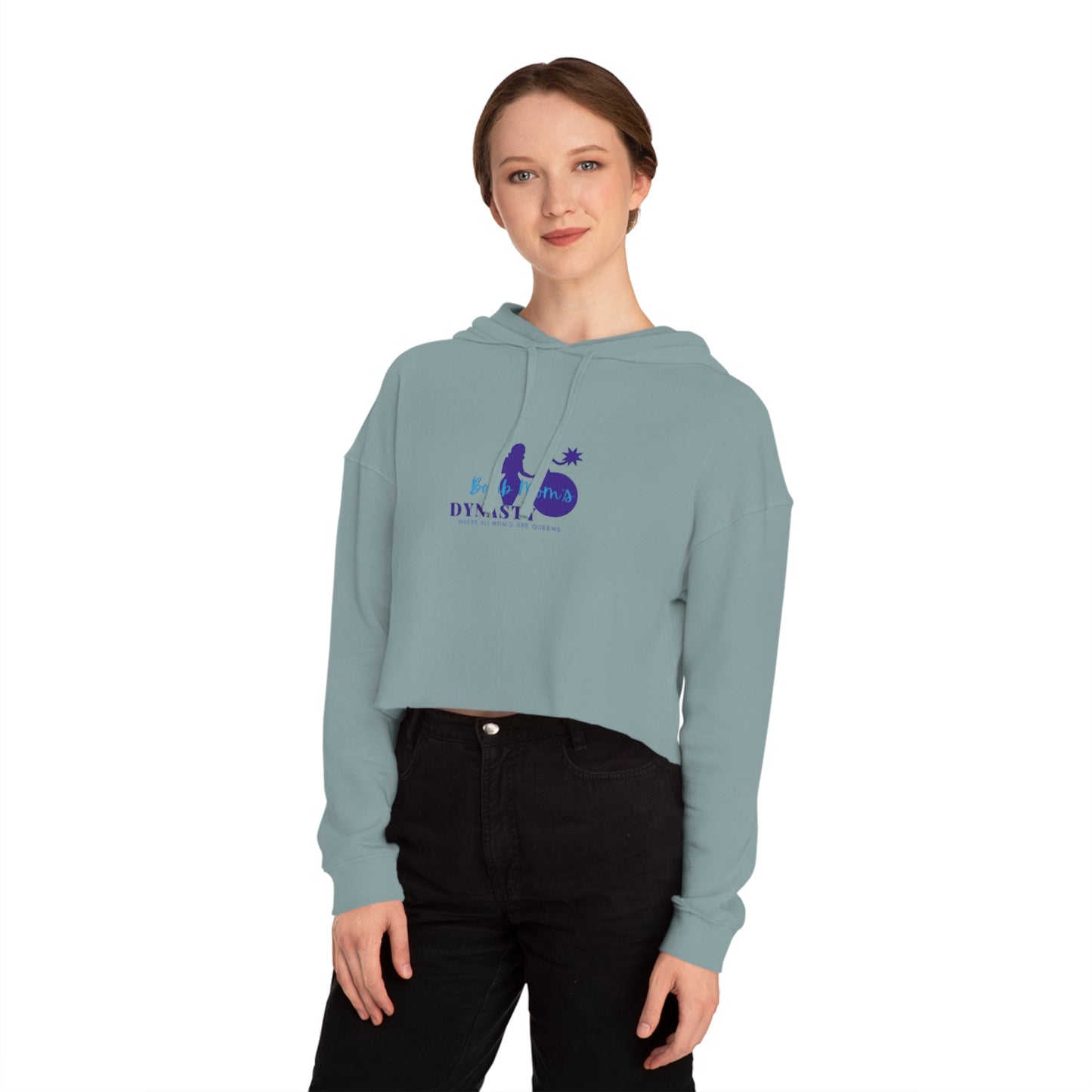 B.M.D Womens Cropped Hoodie with 'Born to Be a Dynasty' - Trendy Athleisure Top, Casual Wear, Gift for Fashion Lovers, Cozy Sweatshirt