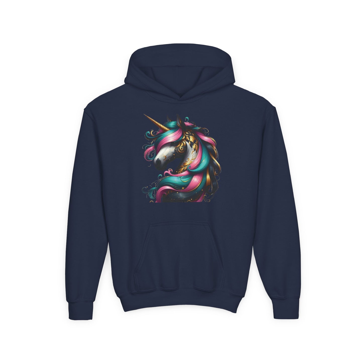 B.M.D Whimsical Unicorn Youth Hoodie, Adorable Kids Sweatshirt, Perfect for Birthdays, Gift for Unicorn Lovers, Cozy Pullover