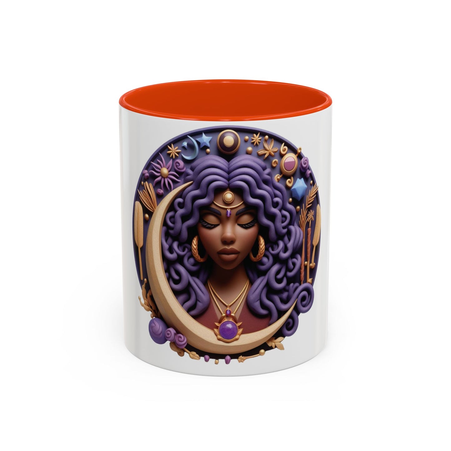B.M.D Colorful Moon Goddess Mug - Bohemian Coffee Cup, Celestial Art Drinkware, Unique Gift for Her, Astrology Lover, 11oz & 15oz Varieties