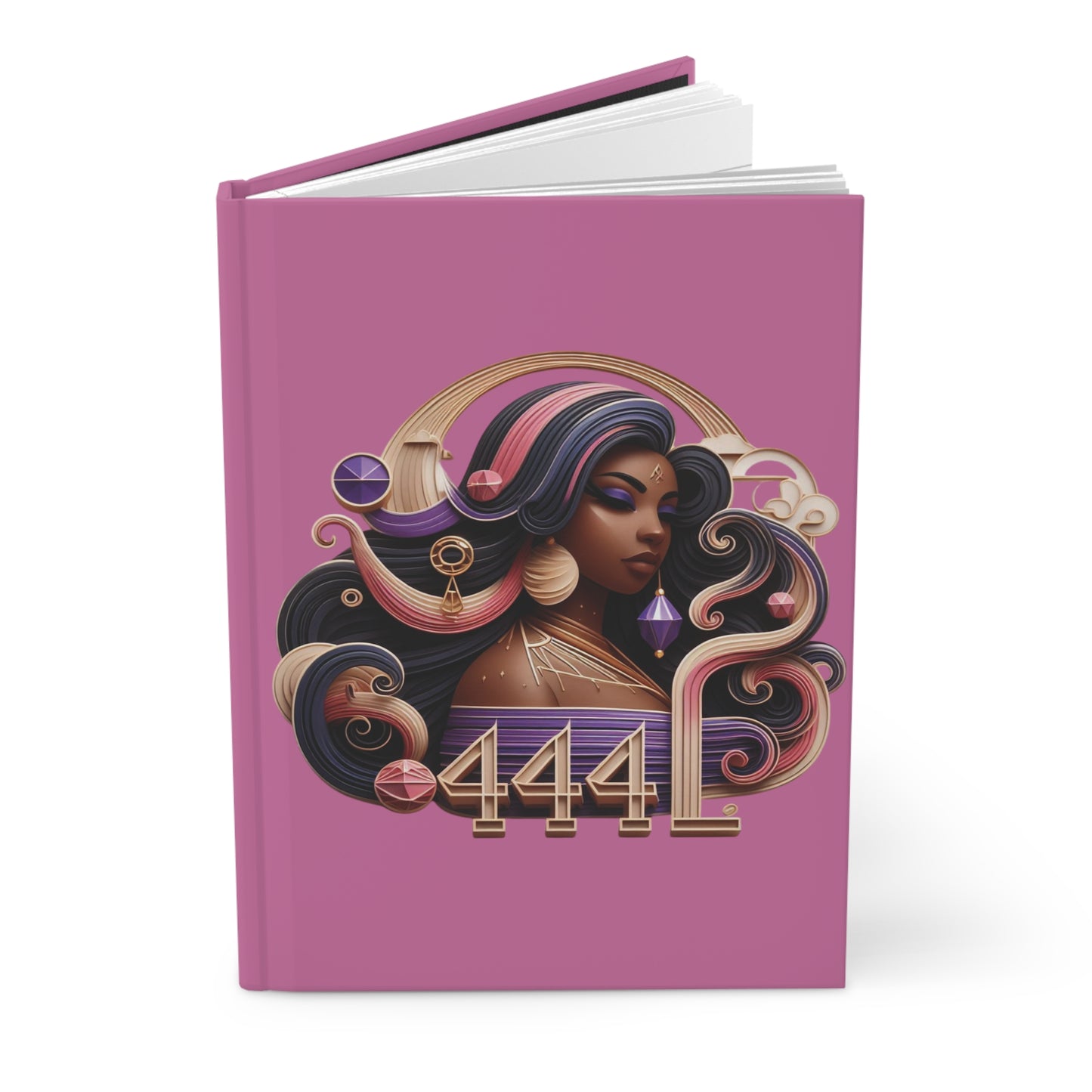 B.M.D Gorgeous 444 Matte Hardcover Journal with Unique Designs, Stylish Notebook, Purple Journaling Diary, Creative Gift for Writers