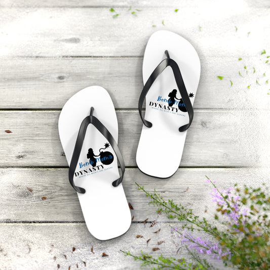 B.M.D Beach Dynasty Flip Flops, Summer Footwear, Casual Sandals, Vacation Essentials, Cute Beach Wear, Poolside Accessories (blue)