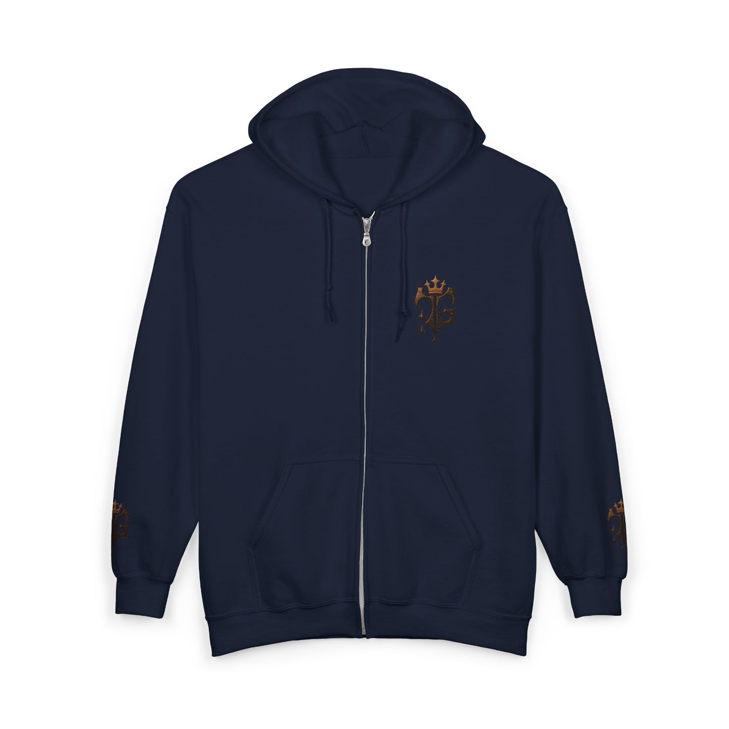 B.M.D Crowned Unisex Hoodie, Cool Full Zip Hoodie (logo 2)