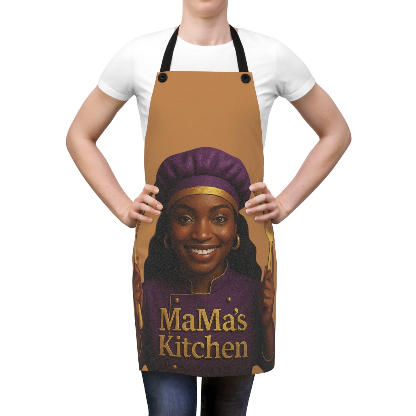 MaMa's Kitchen Apron, 1, Chef Apron for Home Cooking, Gift for Food Lovers, Personalized Kitchen Decor, Unique Cooking Accessory