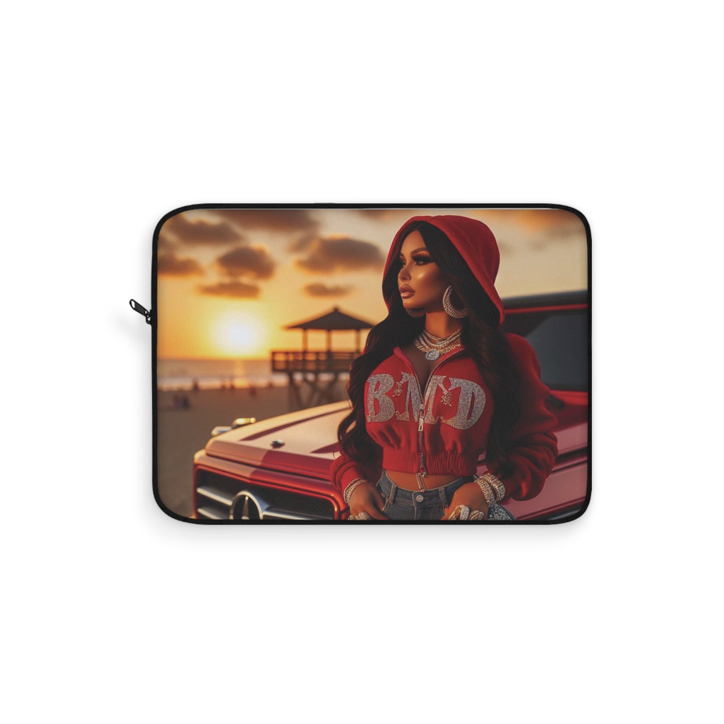 B M.D Sleek Sunset Laptop Sleeve, Stylish Tech Case, Perfect for Students, Great Gift for Friends, Trendy Computer Bag, Cool Accessories