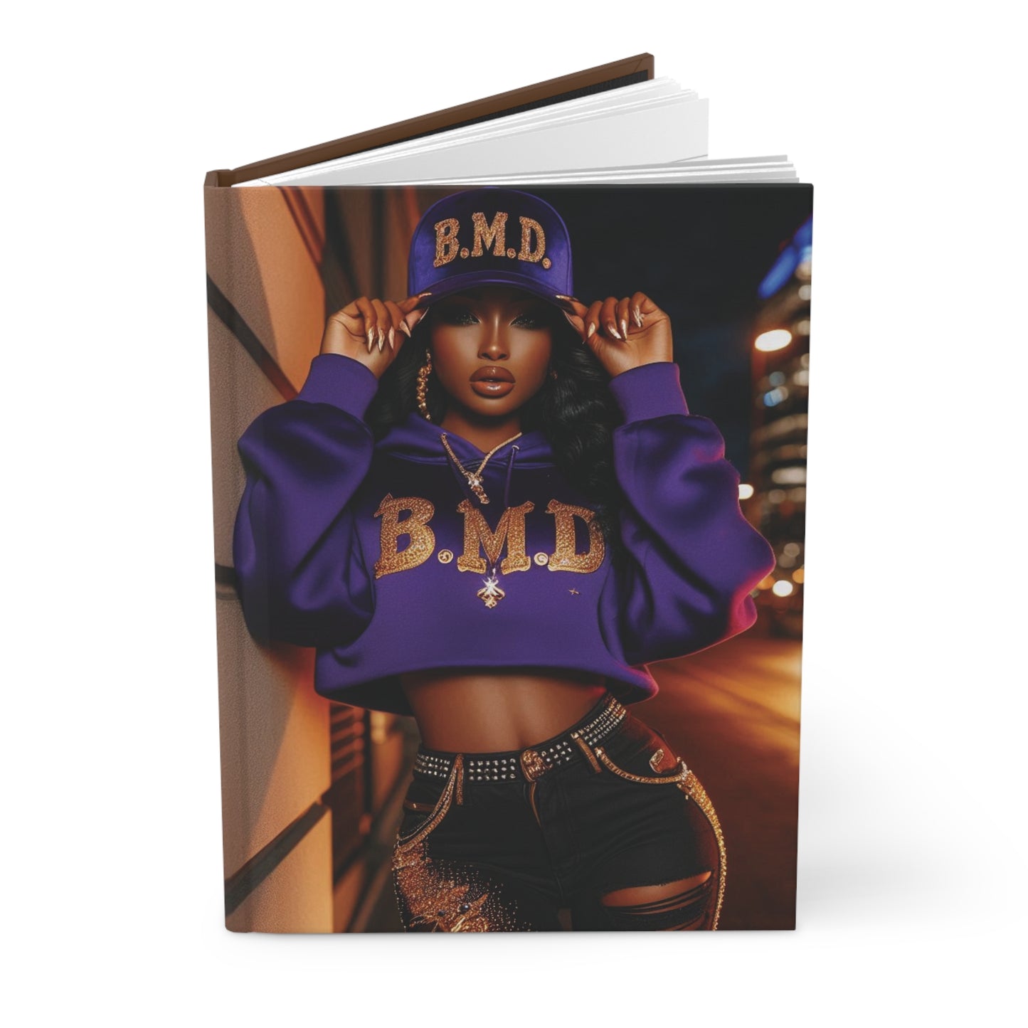 B.M.D Design City-Girl Stylish Hardcover Journal, Trendy Notebook for Creative Minds, Purple Journal for Writing, Gift for Her, Personal Diary (pic 2)