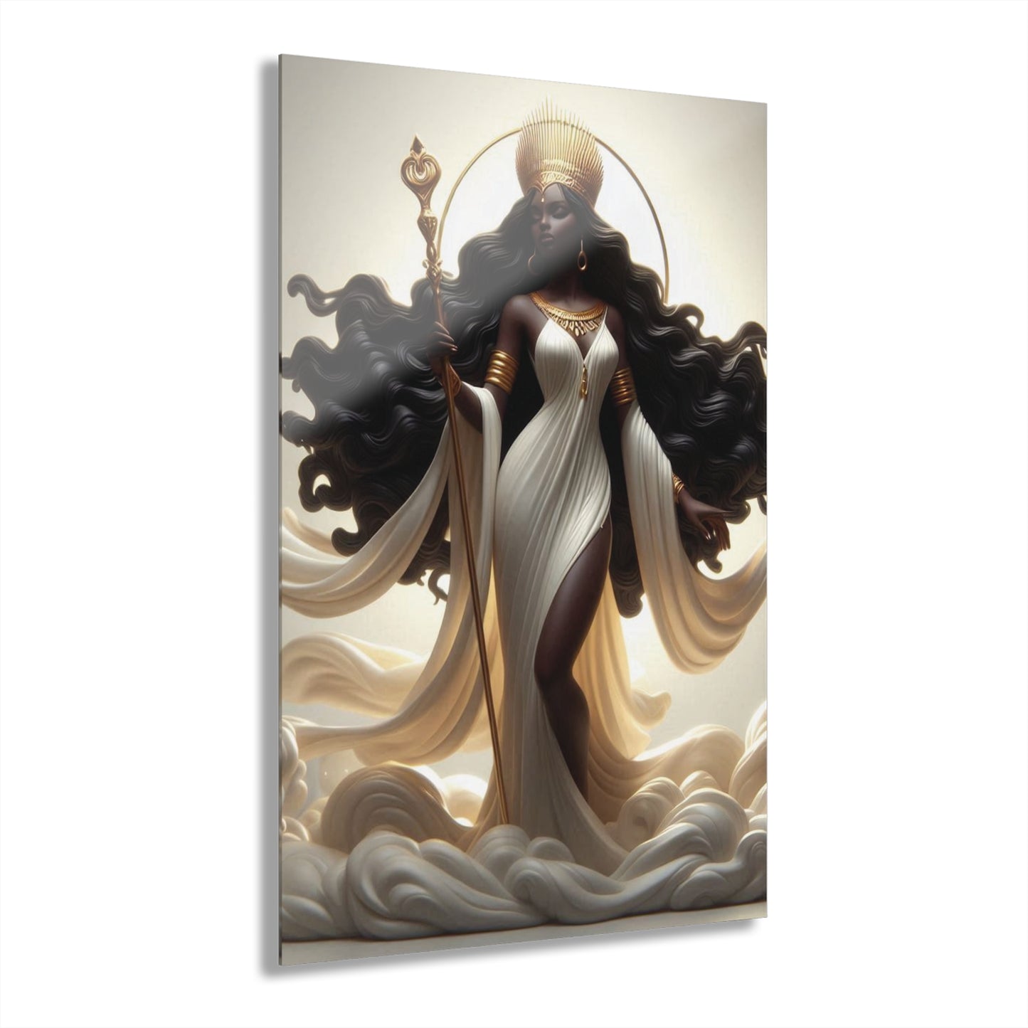 B.M.D Divine Goddess Acrylic Wall Art Print, Modern Home Decor, Inspirational Art for Living Room, Unique Gift Idea, Elegant Framed Design