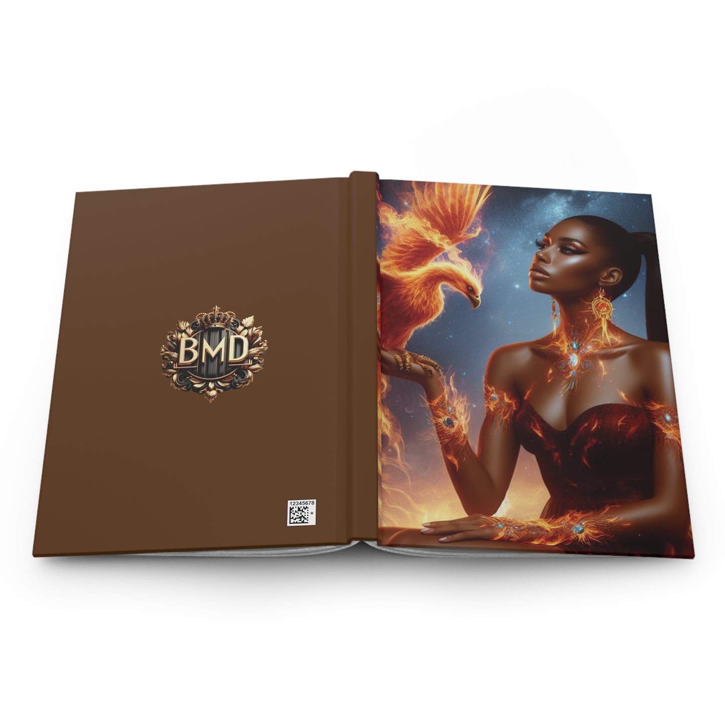 B.M.D Fiery Phoenix Hardcover Journal, Inspirational Writing Notebook, Gift for Creatives, Artistic Journal, Unique Stationery (pic 2)