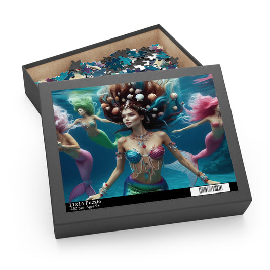B.M.D Mermaid Haven Puzzle (120, 252, 500pc) - Ocean Fantasy Jigsaw, Sea Life Puzzle, Relaxing Art Activity, Unique Gift Idea, Underwater