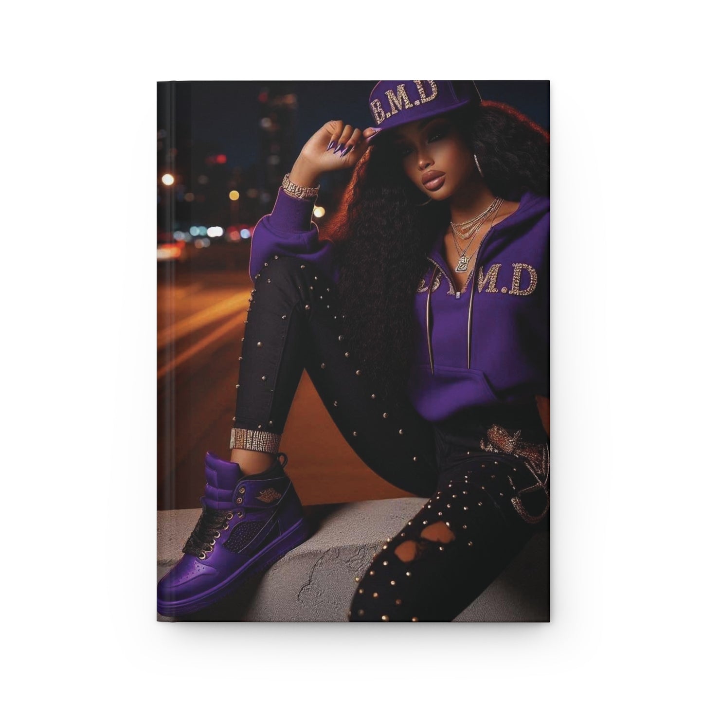 B.M.D Design City-Girl Stylish Hardcover Journal, Trendy Notebook for Creative Minds, Purple Journal for Writing, Gift for Her, Personal Diary (pic 1)