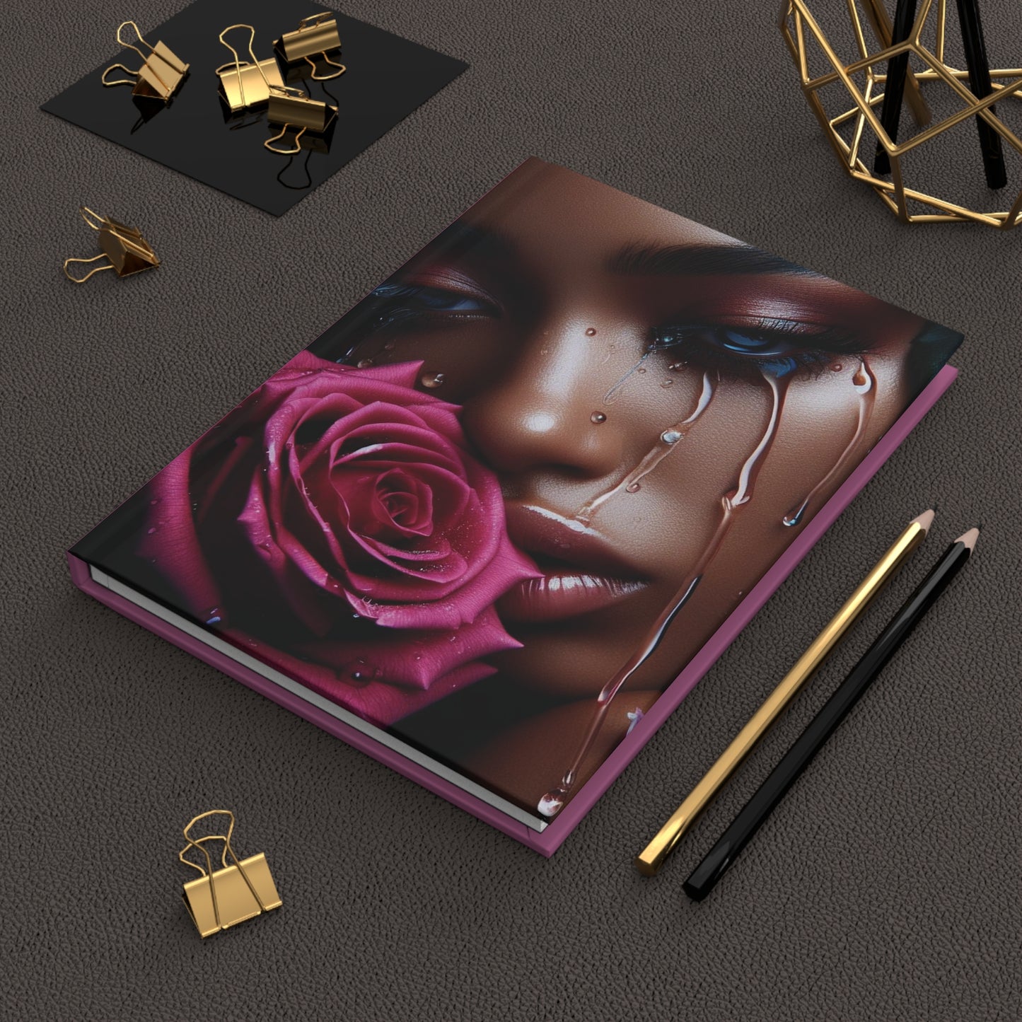 B.M.D TEARS that grew the ROSE Hardcover Journal Matte (edition 1 pink)