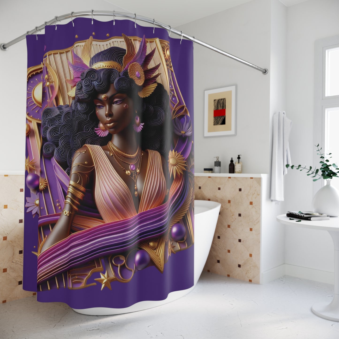 B.M.D Celestial Goddess Shower Curtains (purple)