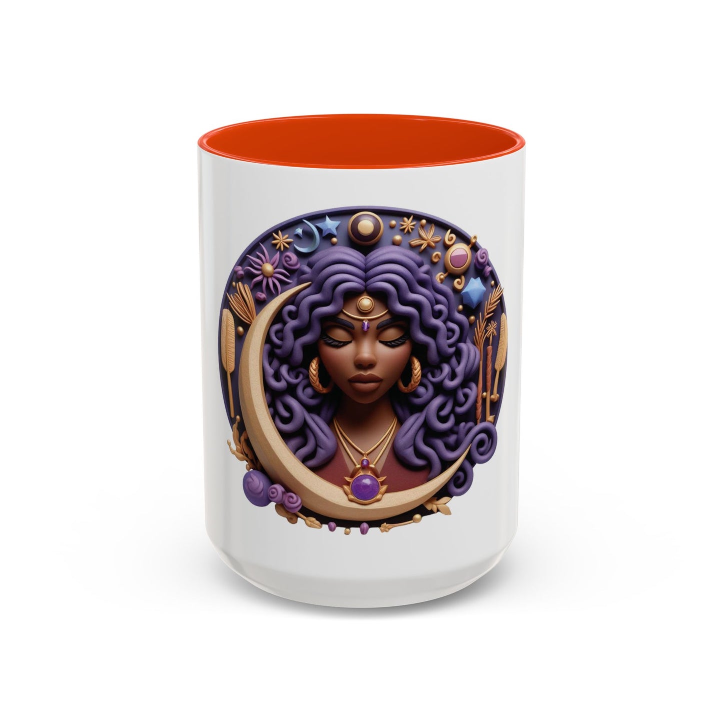 B.M.D Colorful Moon Goddess Mug - Bohemian Coffee Cup, Celestial Art Drinkware, Unique Gift for Her, Astrology Lover, 11oz & 15oz Varieties