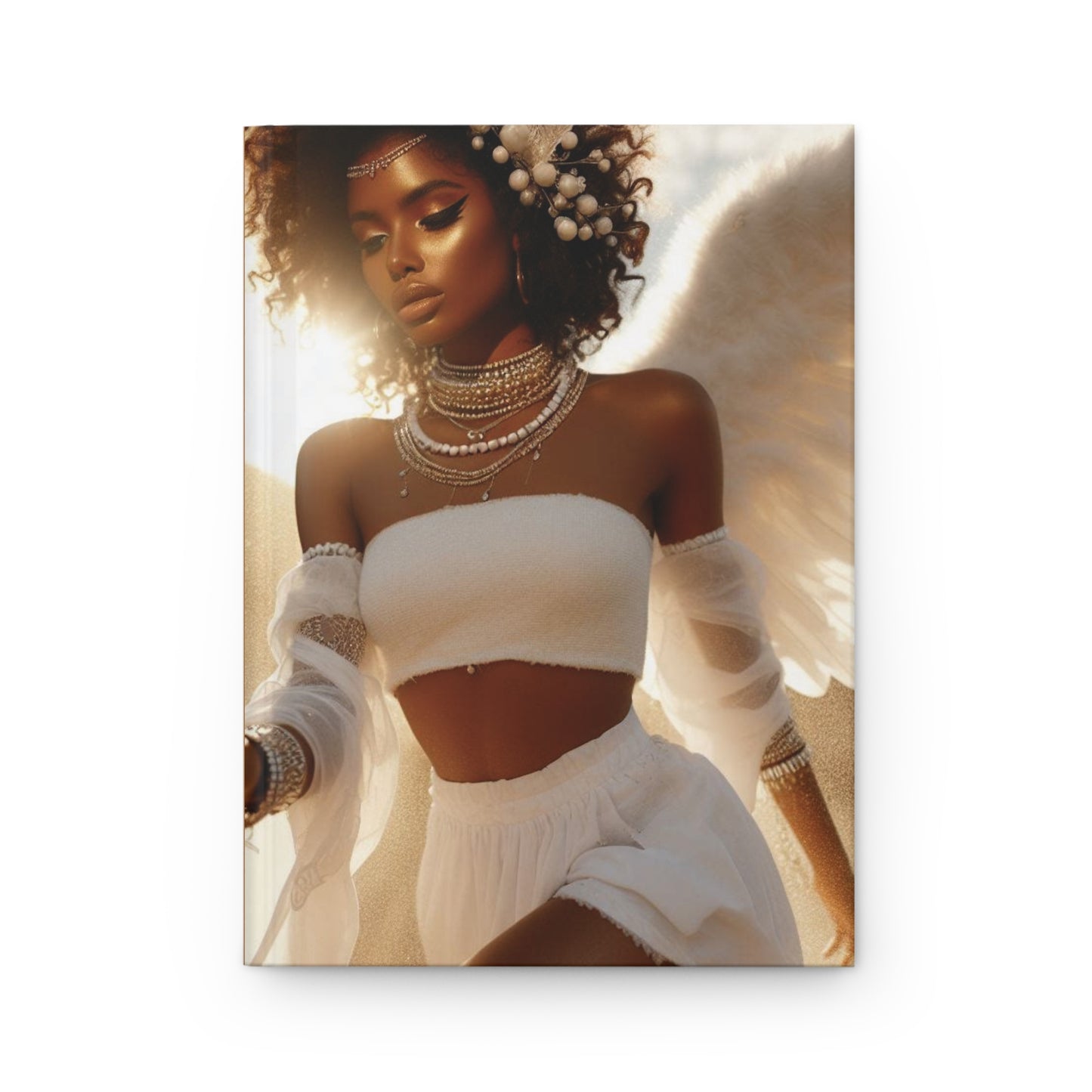 B.M.D Elegant Afrocentric Hardcover Journal, Inspirational Notebook, Gift for Her, Writing Journal, Ethereal Art Design (pic 2)