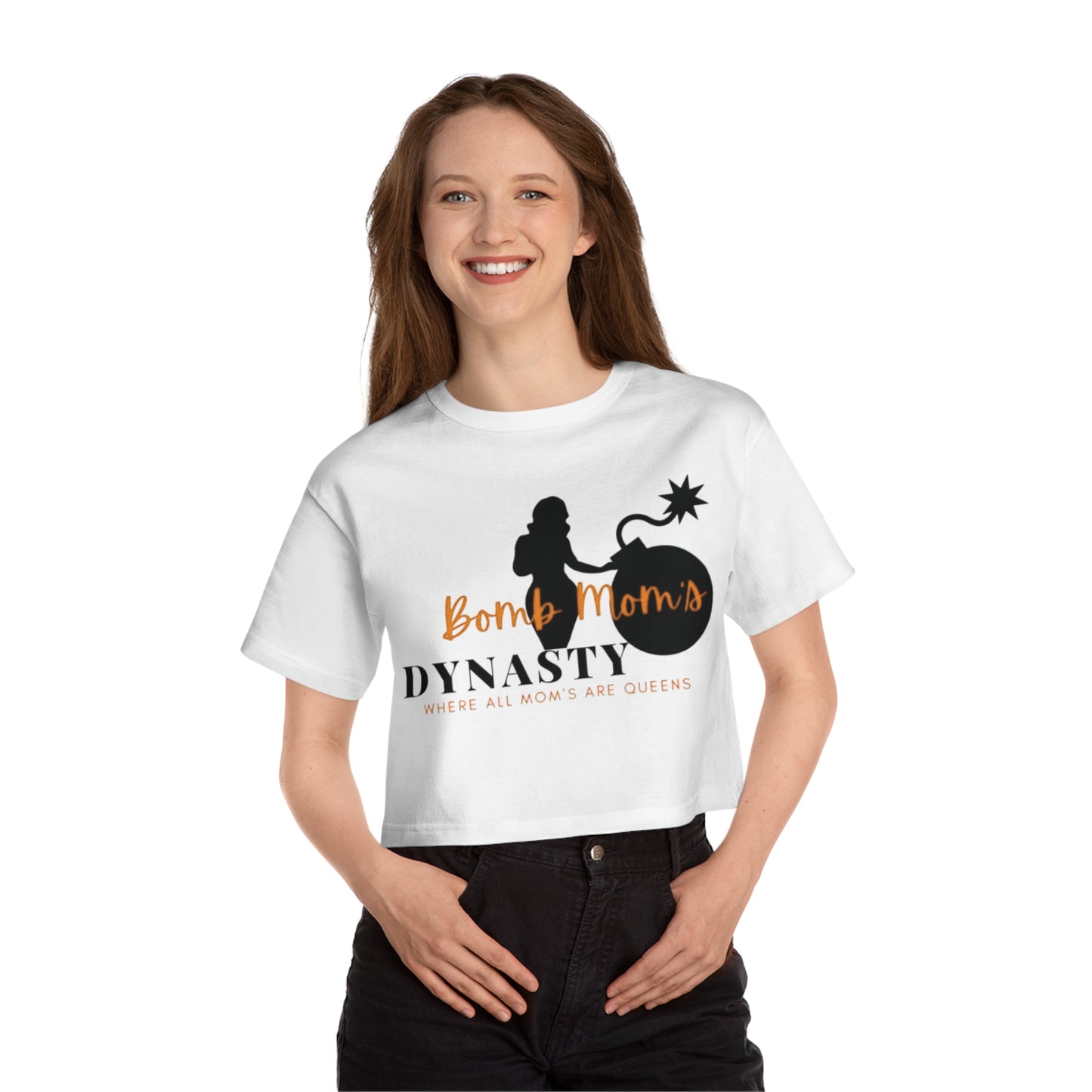 B M.D Champion Women's Heritage Cropped T-Shirt (orange)