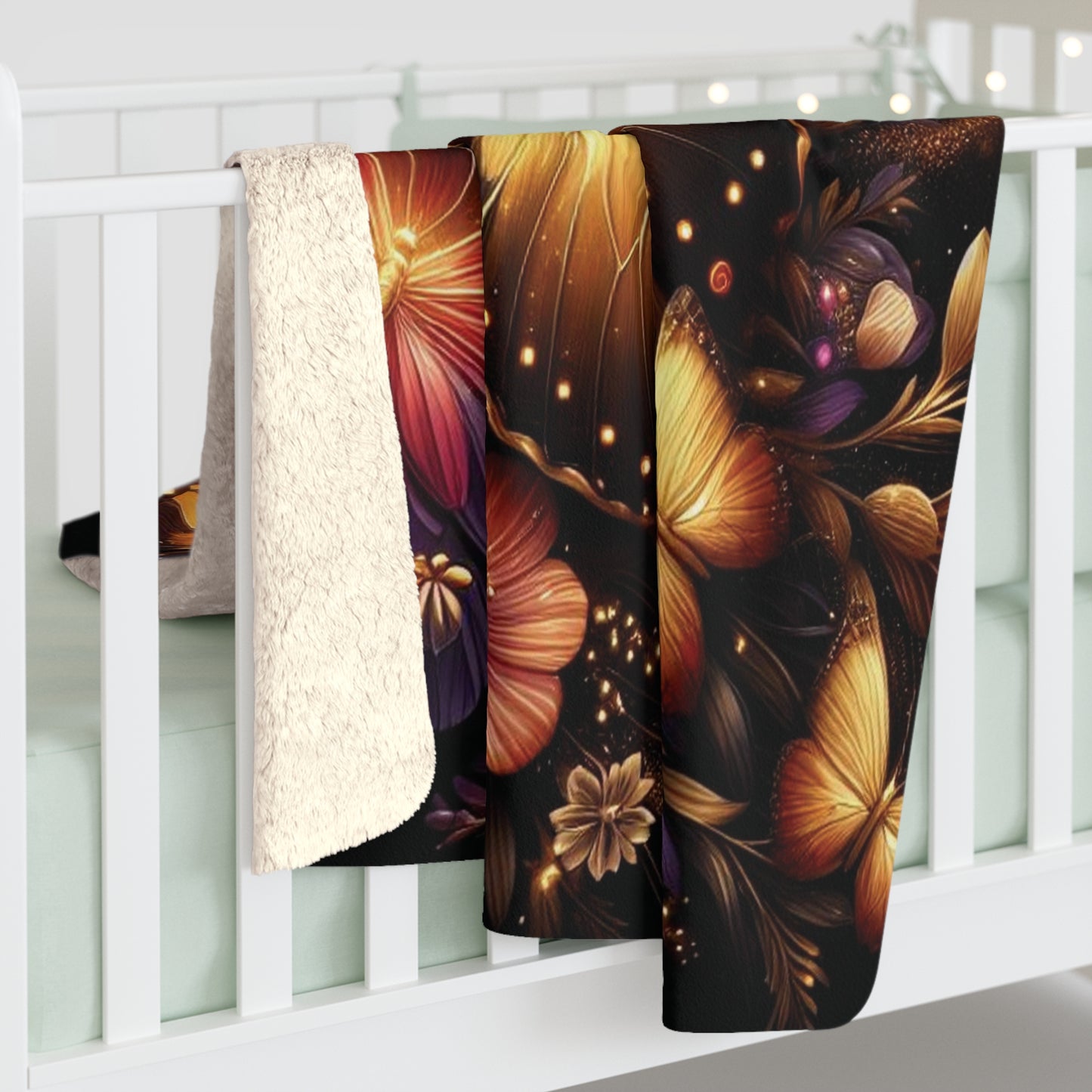 B.M.D Golden Butterflies Fleece Blanket