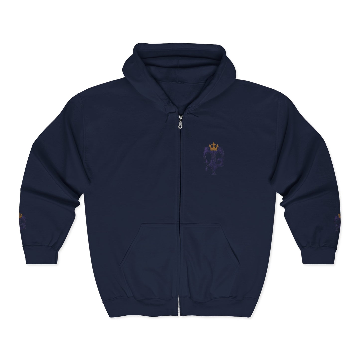 B.M.D Crowned Unisex Hoodie, Cool Full Zip Hoodie (logo 1)