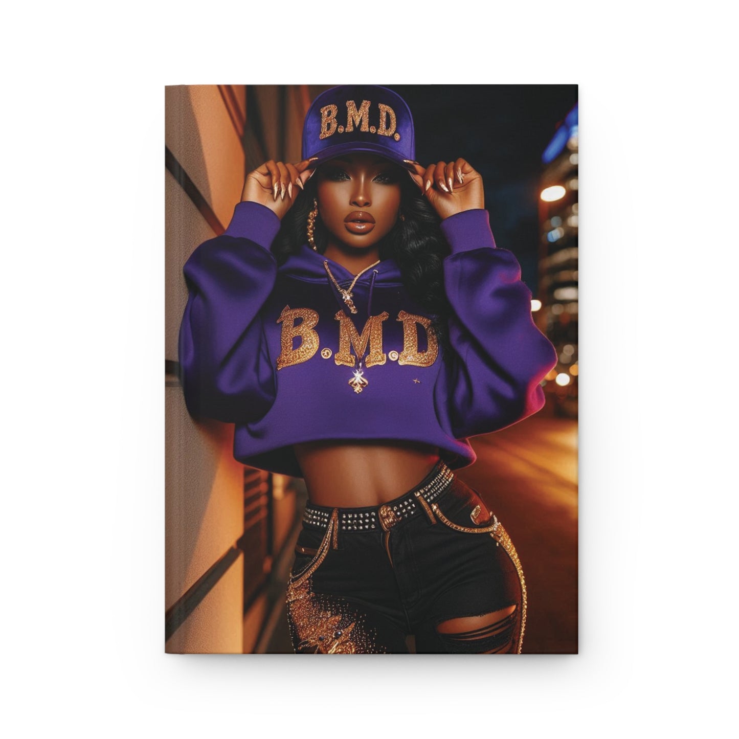 B.M.D Design City-Girl Stylish Hardcover Journal, Trendy Notebook for Creative Minds, Purple Journal for Writing, Gift for Her, Personal Diary (pic 2)