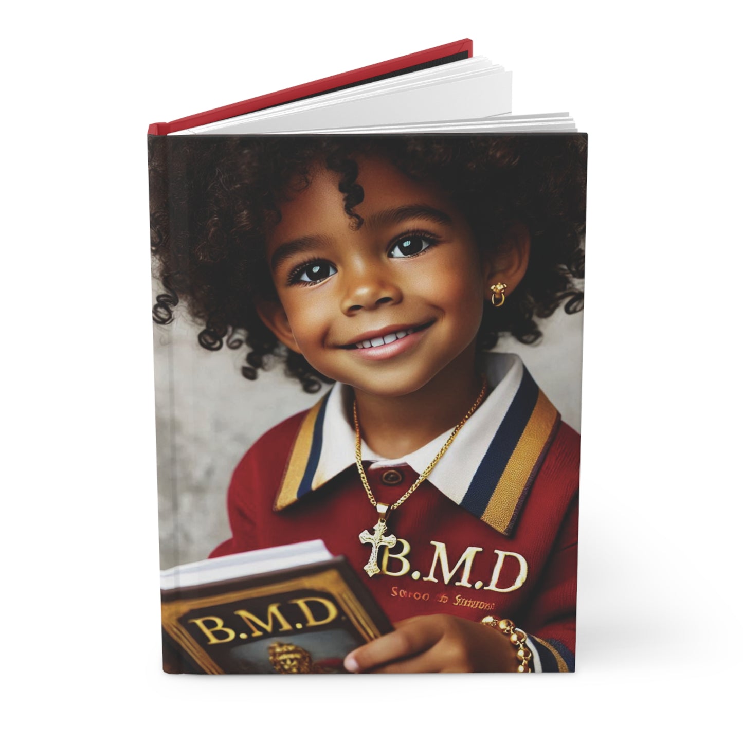 B.M.D Stylish Hardcover Journal for Kids, Boys' Diary, Fun School Supplies, Personal Notebook, Unique Gift for Young Writers (pic 1 red)