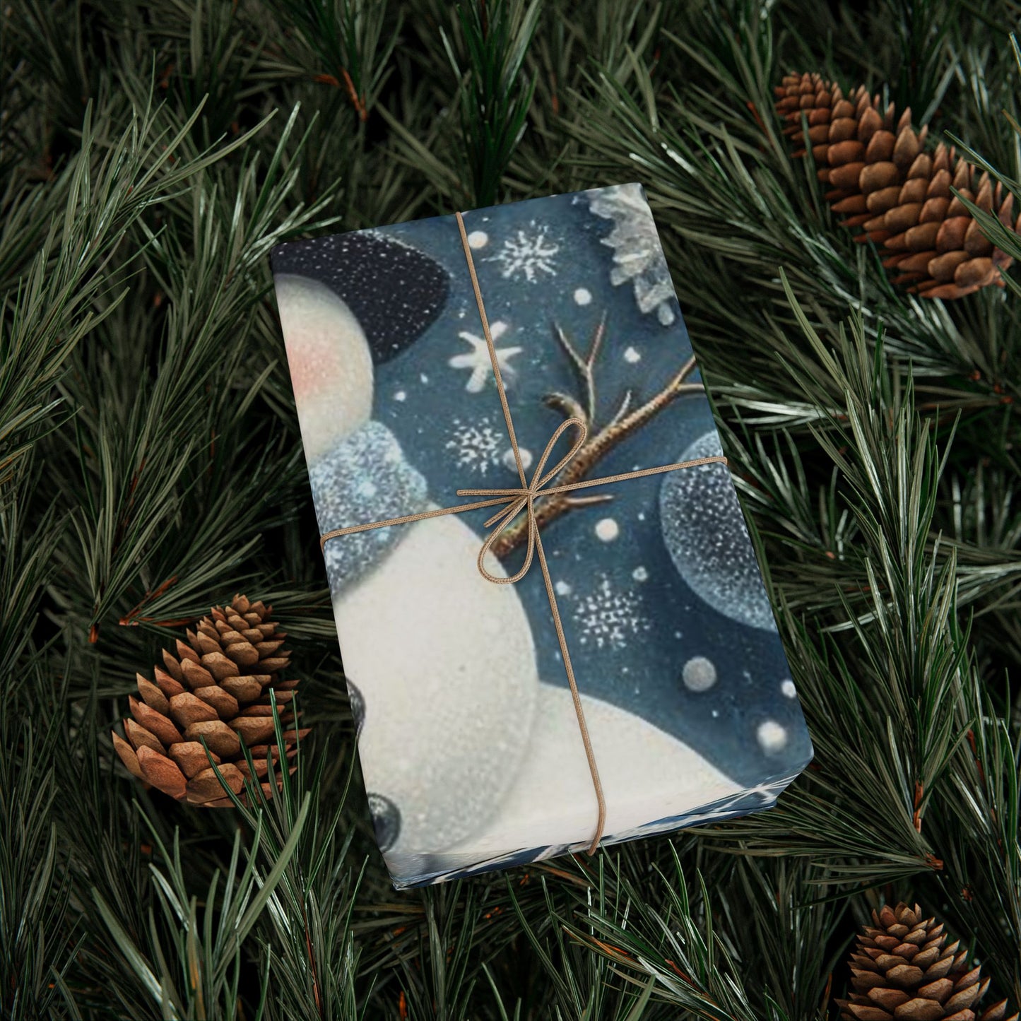B.M.D Winter Snowman Wrapping Paper — Snowflake Holiday Gift Wrap