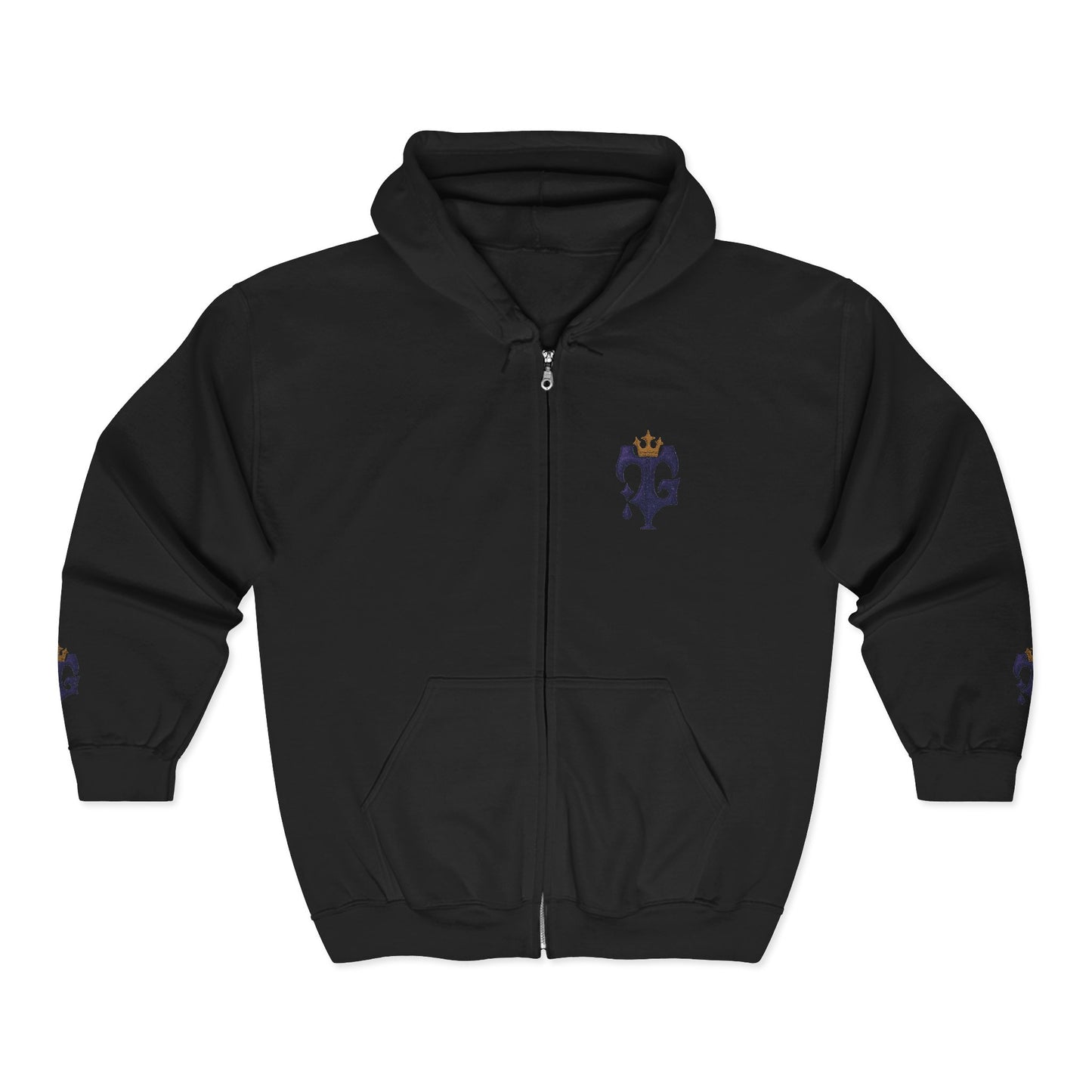 B.M.D Crowned Unisex Hoodie, Cool Full Zip Hoodie (logo 1)