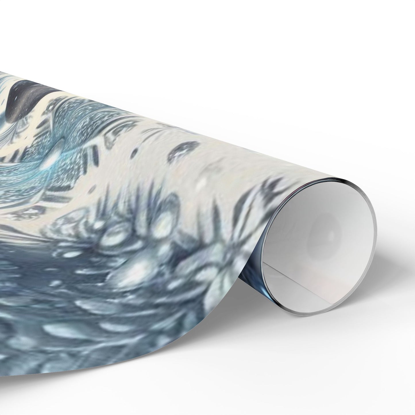 B.M.D Snowman Wrapping Paper Roll — Blue Winter Holiday Gift Wrap