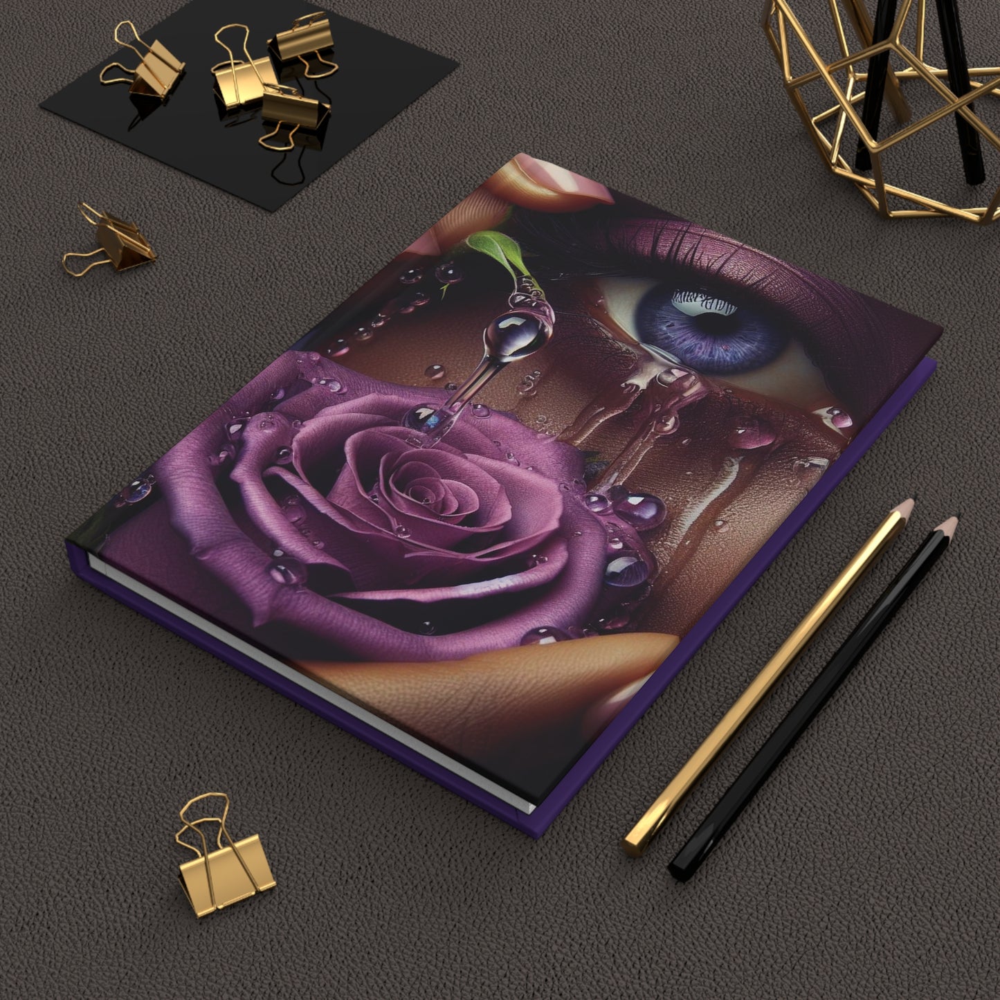 B.M.D TEARS that grew the ROSE Hardcover Journal Matte (edition 7 purple)