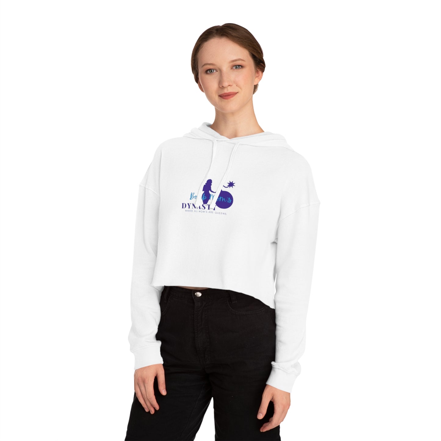 B.M.D Womens Cropped Hoodie with 'Born to Be a Dynasty' - Trendy Athleisure Top, Casual Wear, Gift for Fashion Lovers, Cozy Sweatshirt