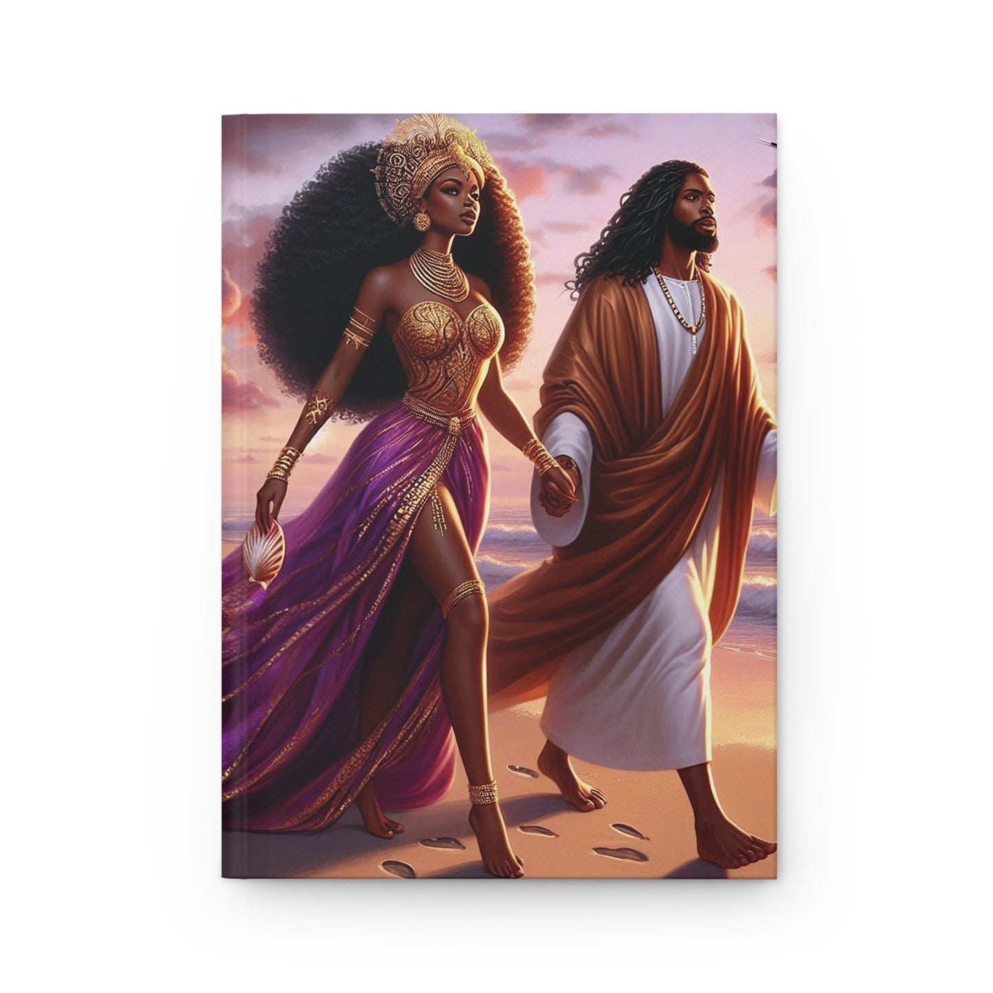 B.M.D Spiritual Walk with Yeshua, Footprints in the Sand, Prayer Diary, Faith Notebook, Inspirational (pic 2 purple)