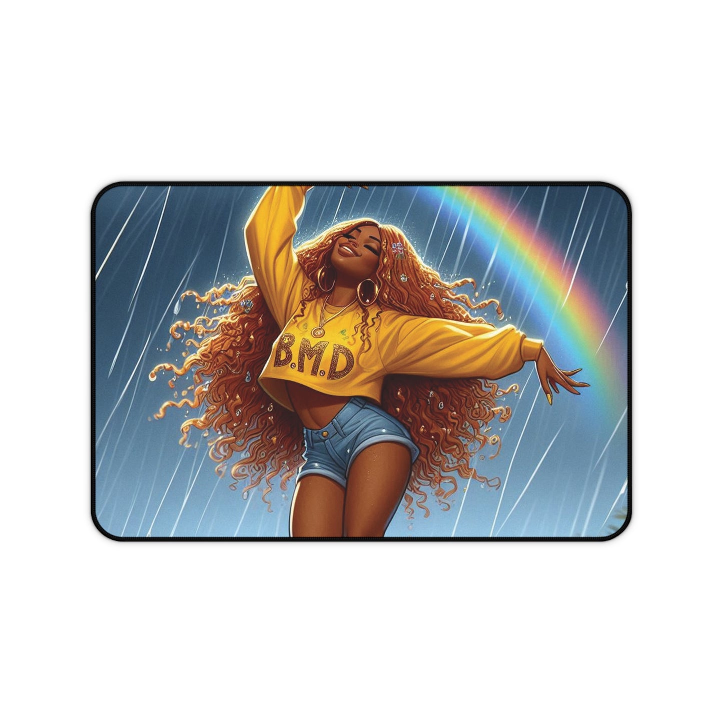 B.M.D Vibrant Rainbow Desk Mat - B.M.D. Dance Vibe, Home Office Decor, Motivational Gift, Gaming Accessory, Student Essential