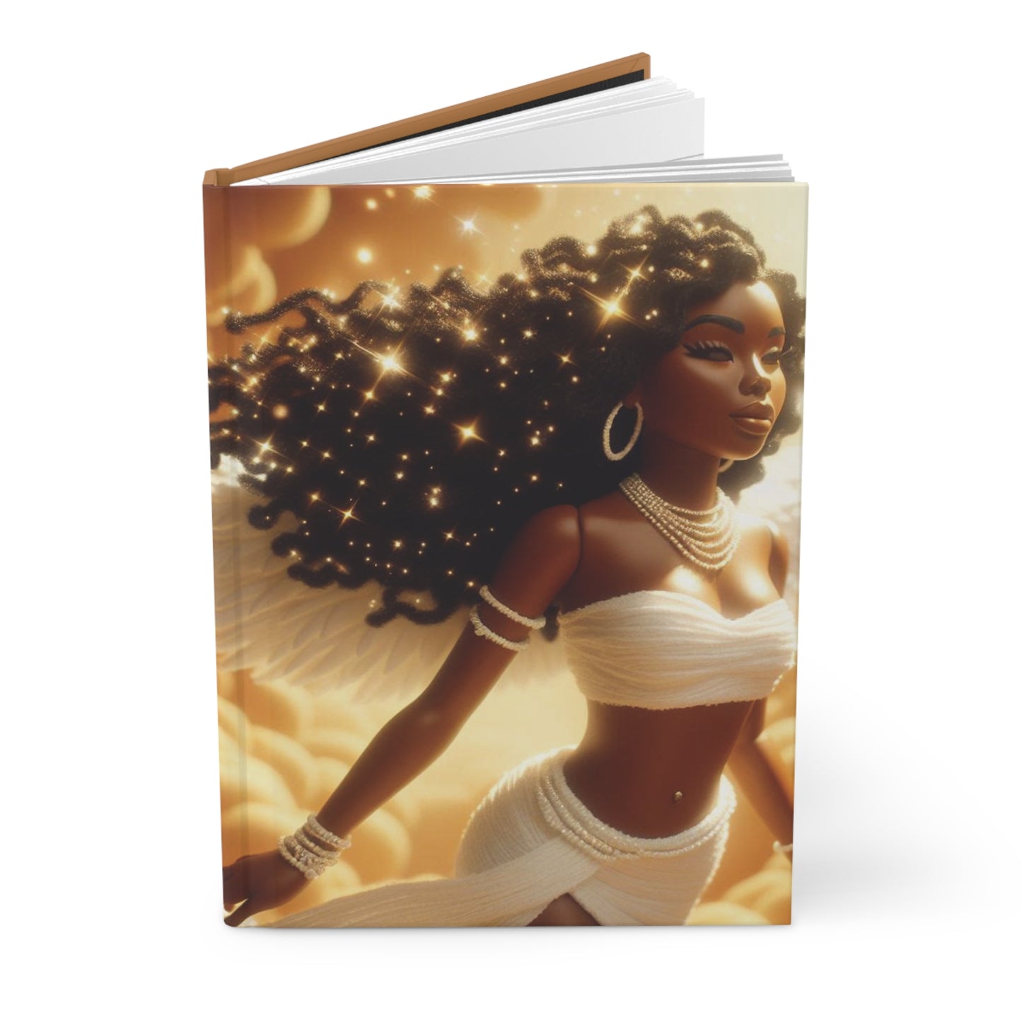 B.M.D Elegant Afrocentric Hardcover Journal, Inspirational Notebook, Gift for Her, Writing Journal, Ethereal Art Design (pic 3)