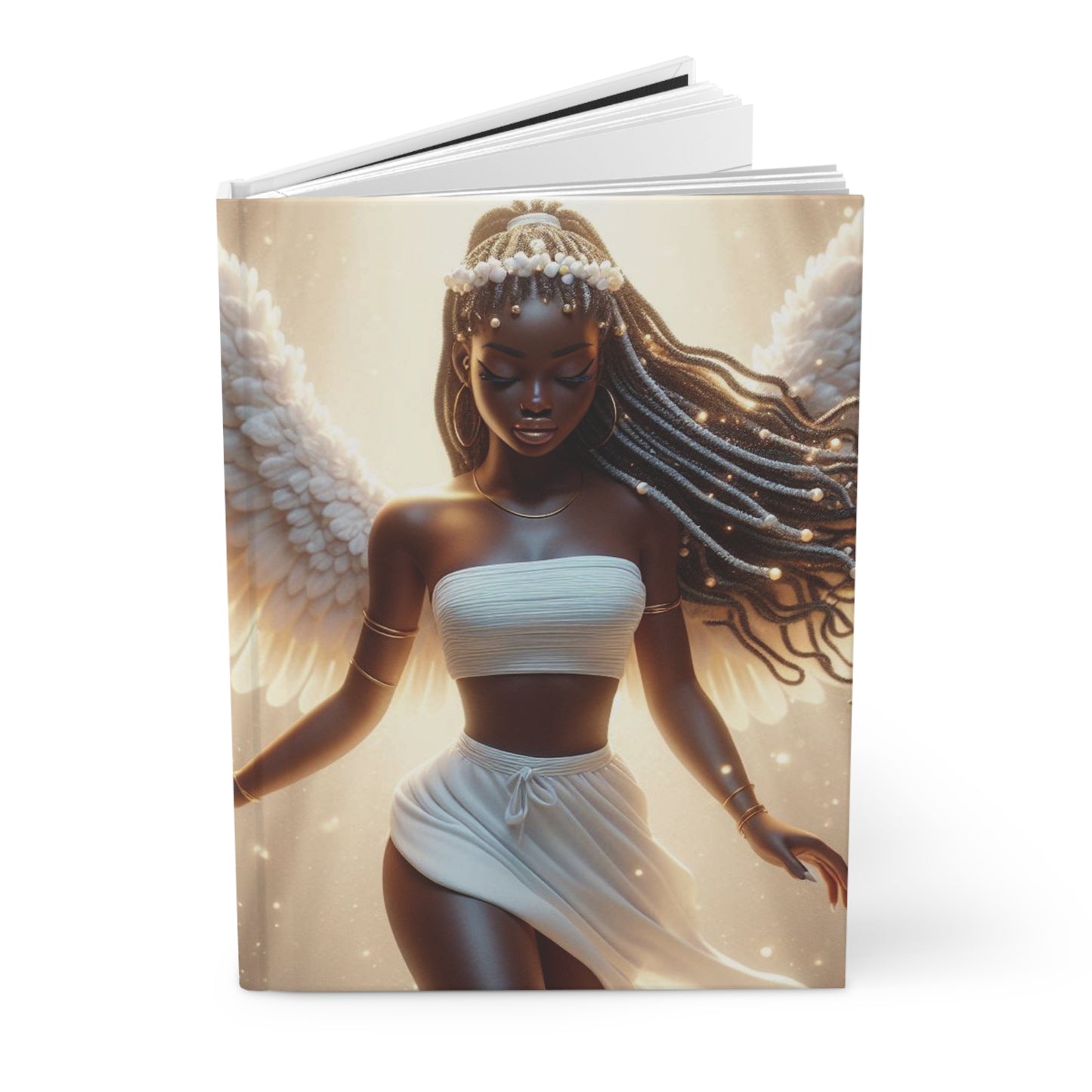 B.M.D Elegant Afrocentric Hardcover Journal, Inspirational Notebook, Gift for Her, Writing Journal, Ethereal Art Design (pic 4)