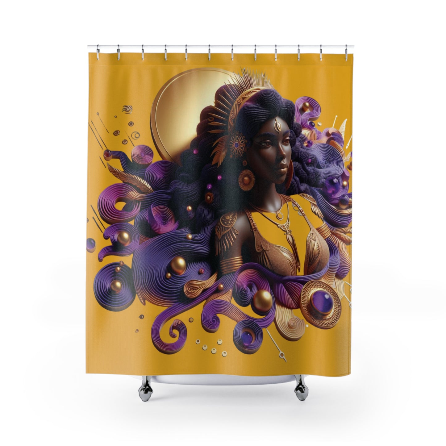 B.M.D Celestial Goddess Shower Curtains (yellow)