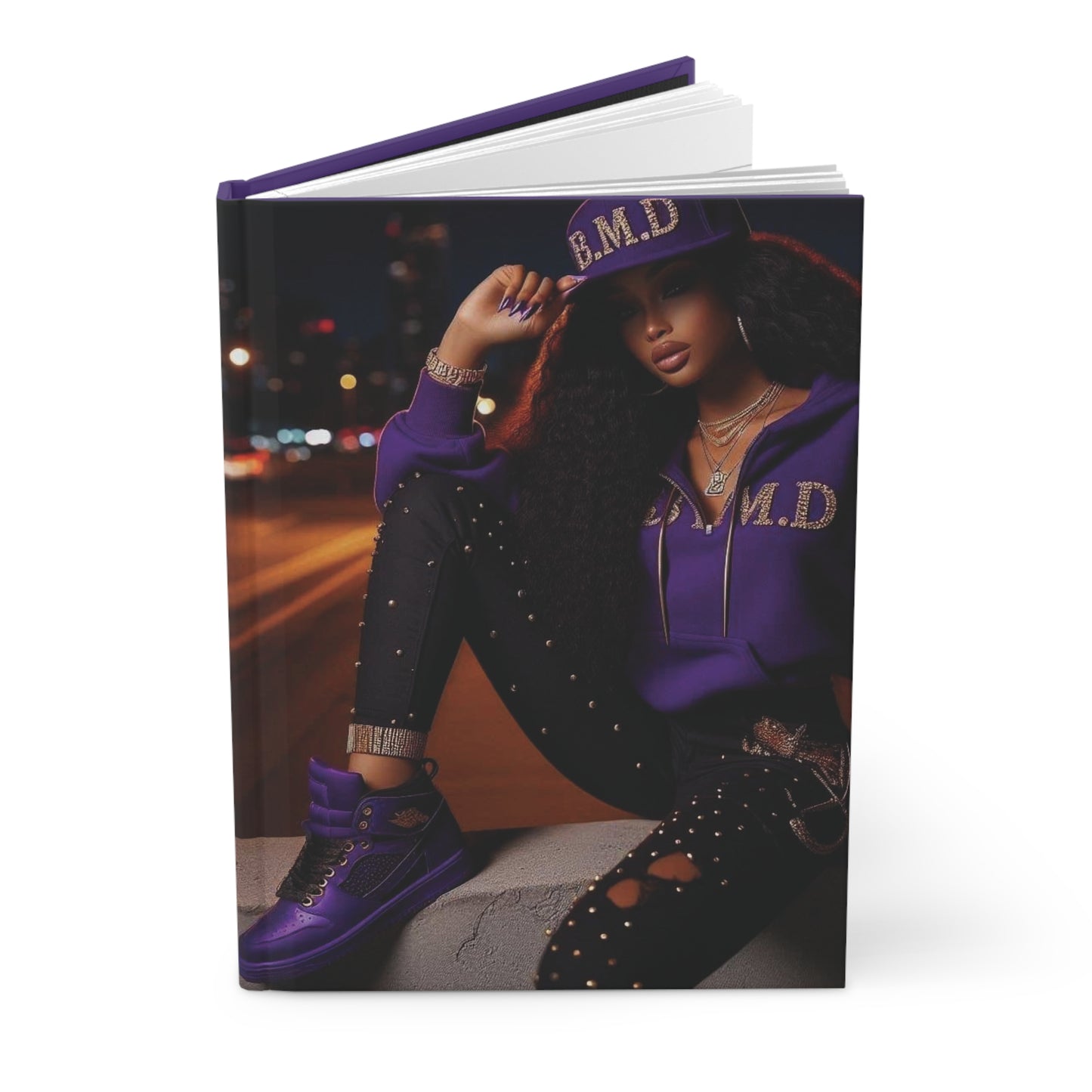 B.M.D Design City-Girl Stylish Hardcover Journal, Trendy Notebook for Creative Minds, Purple Journal for Writing, Gift for Her, Personal Diary (pic 1)