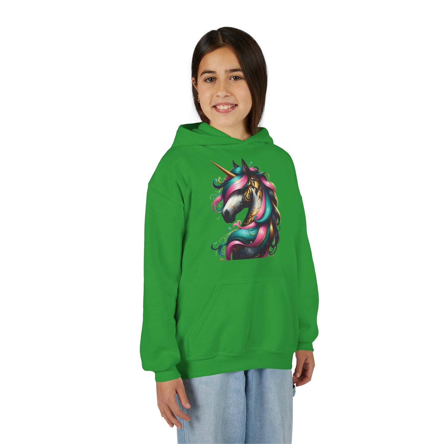 B.M.D Whimsical Unicorn Youth Hoodie, Adorable Kids Sweatshirt, Perfect for Birthdays, Gift for Unicorn Lovers, Cozy Pullover