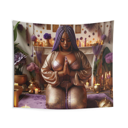 B M.D Meditation Wall Tapestry,(pose 2) Bohemian Decor, Spiritual Indoor Tapestry, Room Aesthetic, Yoga Wall Art, Zen Home Decoration