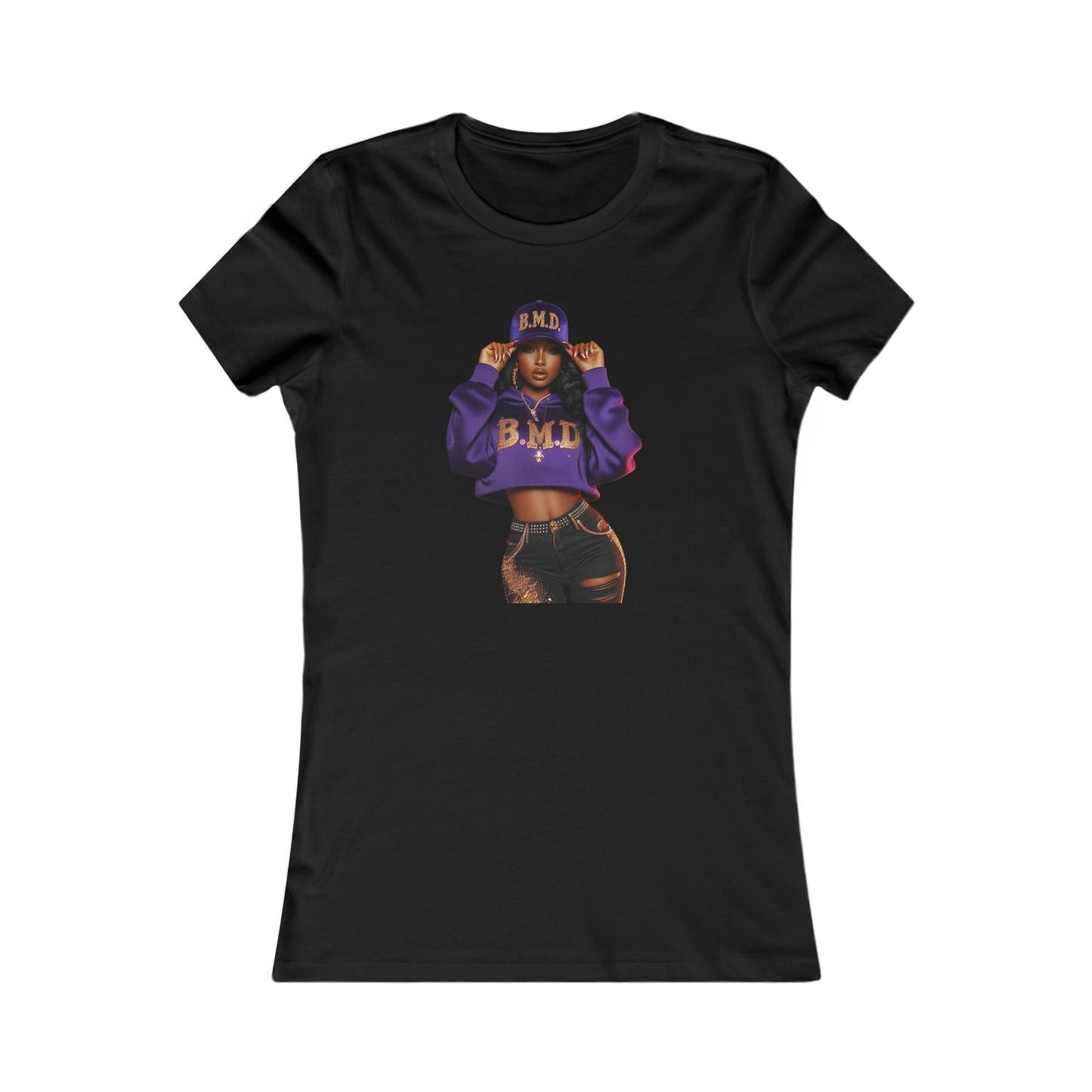 B.M.D Trendy Graphic Tee with Bold Design, Casual Wear, Street Style, Gift for Her, Daily Outfit, Everyday Fashion