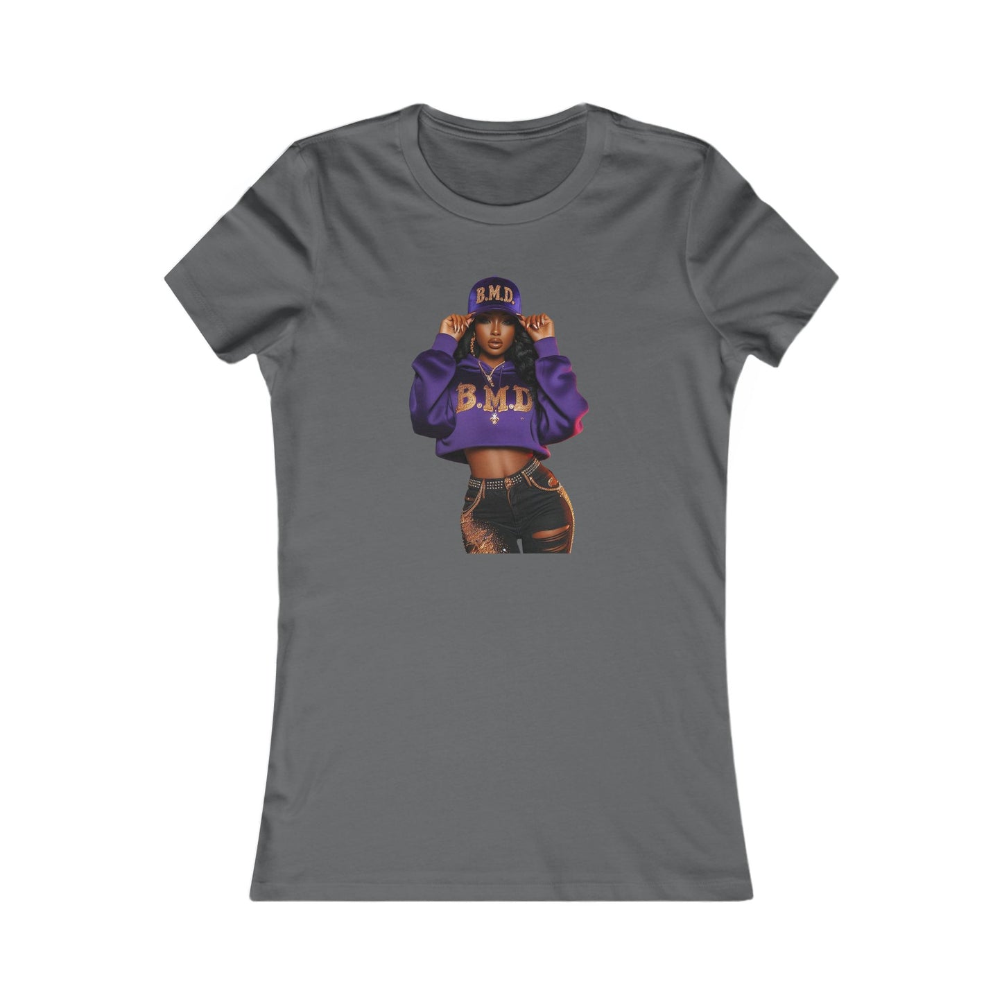 B.M.D Trendy Graphic Tee with Bold Design, Casual Wear, Street Style, Gift for Her, Daily Outfit, Everyday Fashion