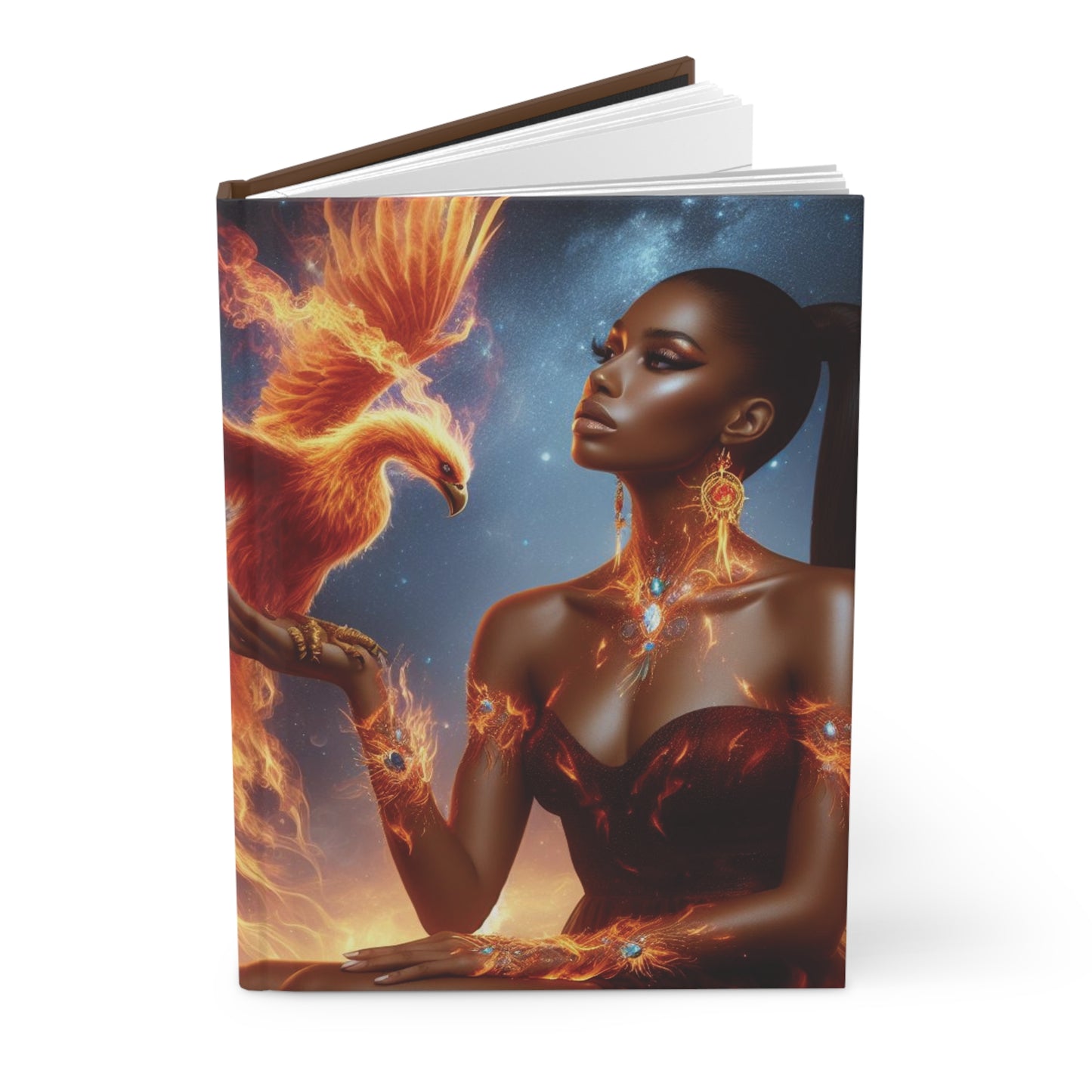 B.M.D Fiery Phoenix Hardcover Journal, Inspirational Writing Notebook, Gift for Creatives, Artistic Journal, Unique Stationery (pic 2)