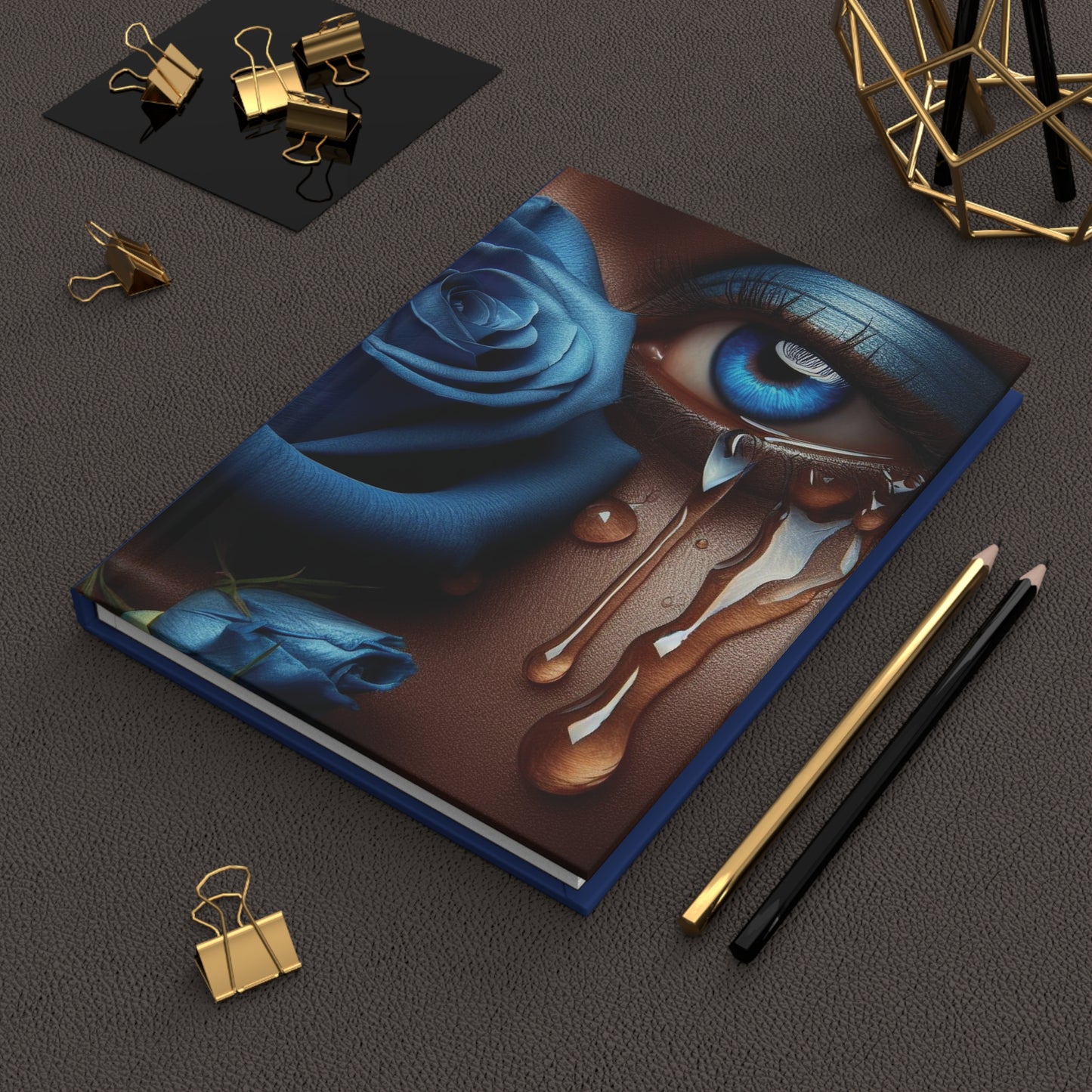 B.M.D TEARS that grew the ROSE Hardcover Journal Matte (edition 10 blue)