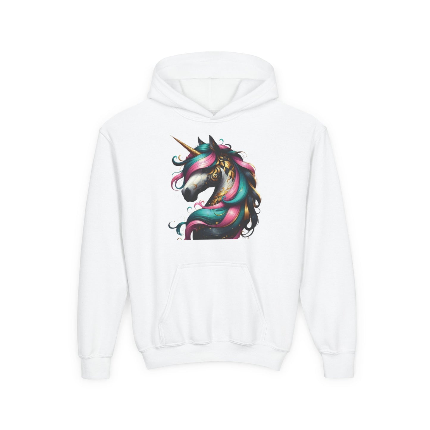 B.M.D Whimsical Unicorn Youth Hoodie, Adorable Kids Sweatshirt, Perfect for Birthdays, Gift for Unicorn Lovers, Cozy Pullover