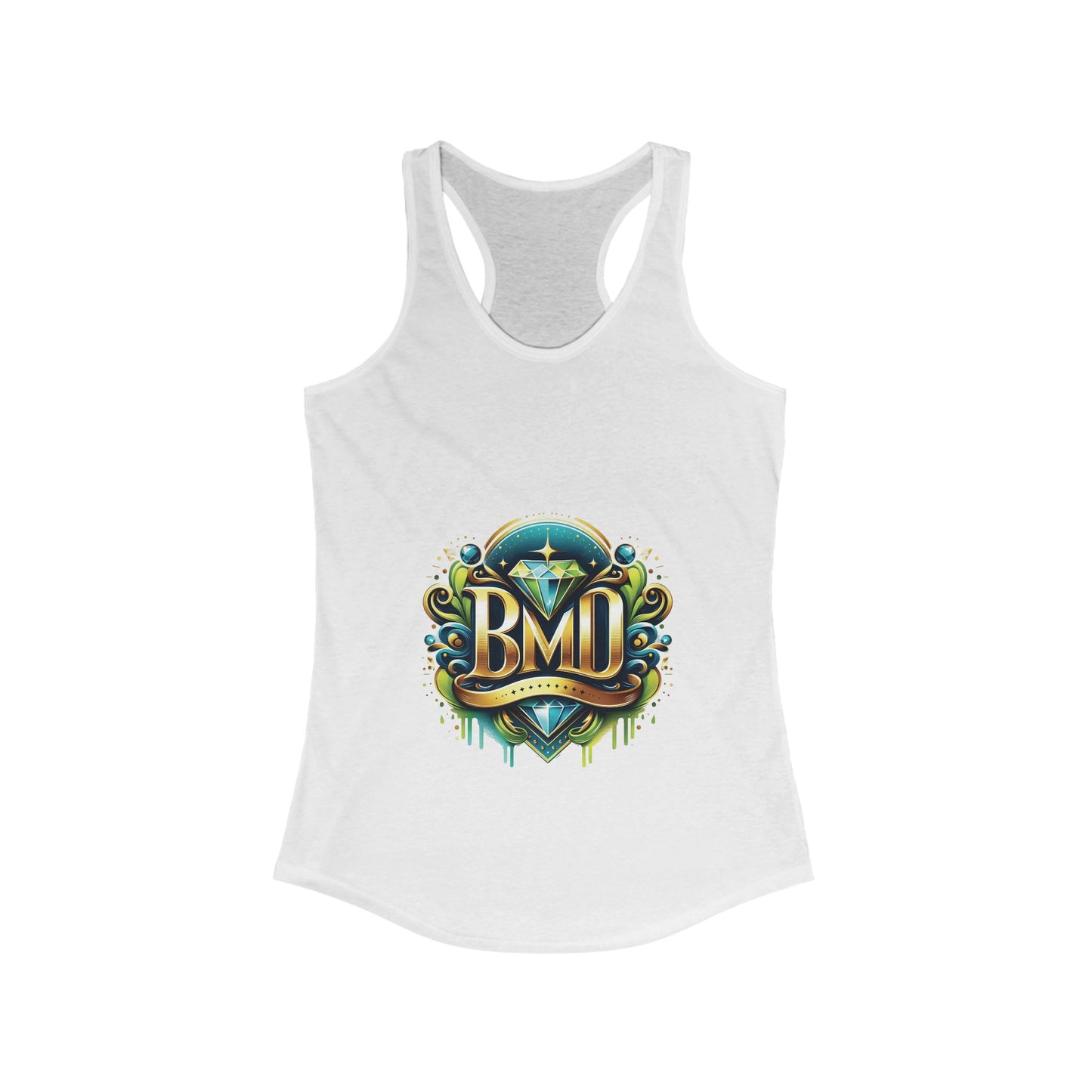 B.M.D White, Royal Blue Women's Ideal Racerback Tank