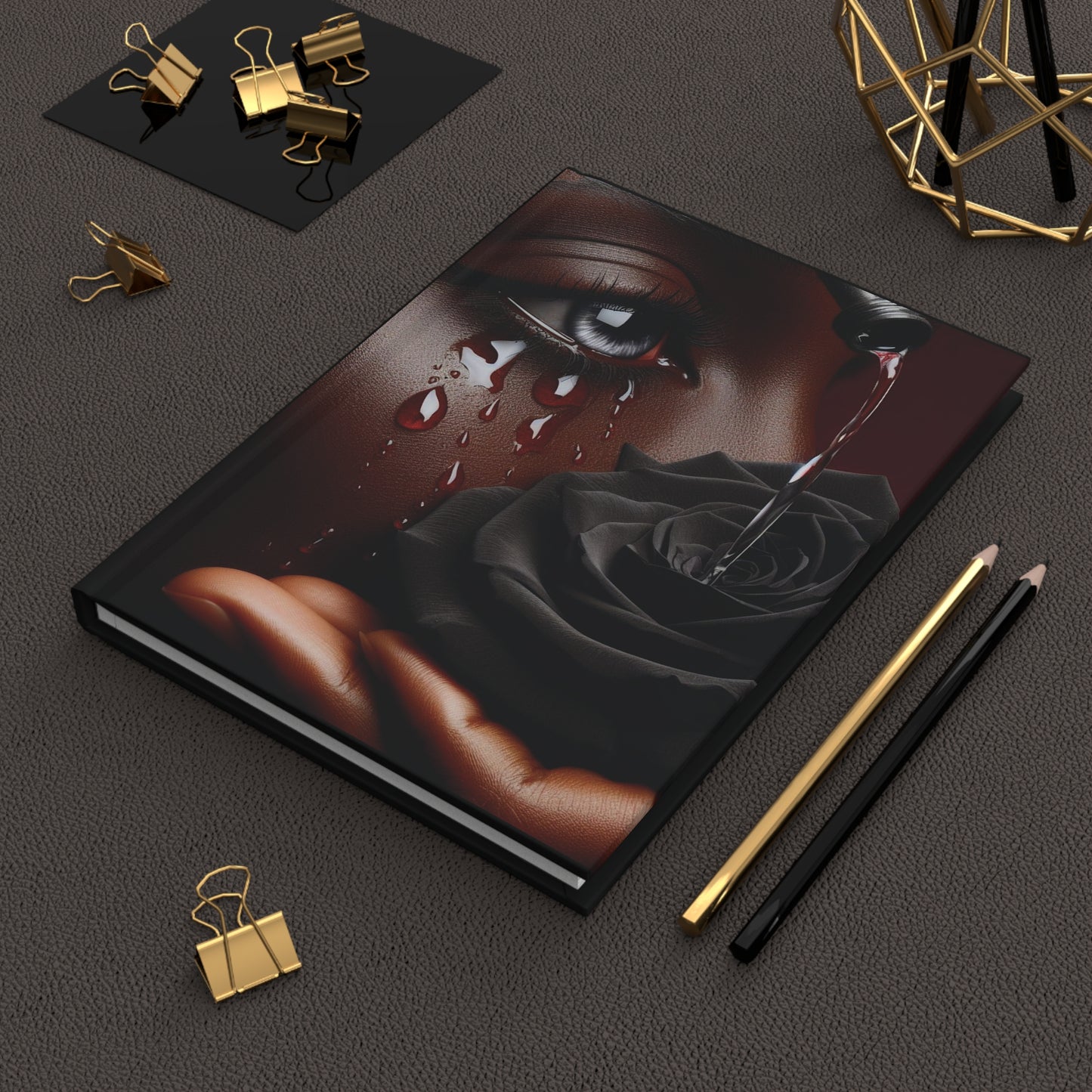 B.M.D TEARS that grew the ROSE Hardcover Journal Matte (edition 3 black)