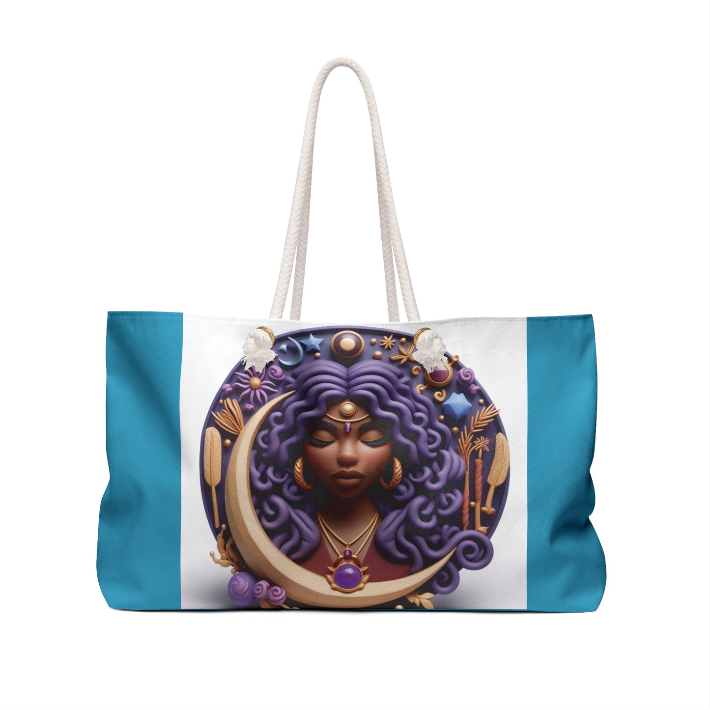 B.M.D Weekender Bag (Turquoise/White)