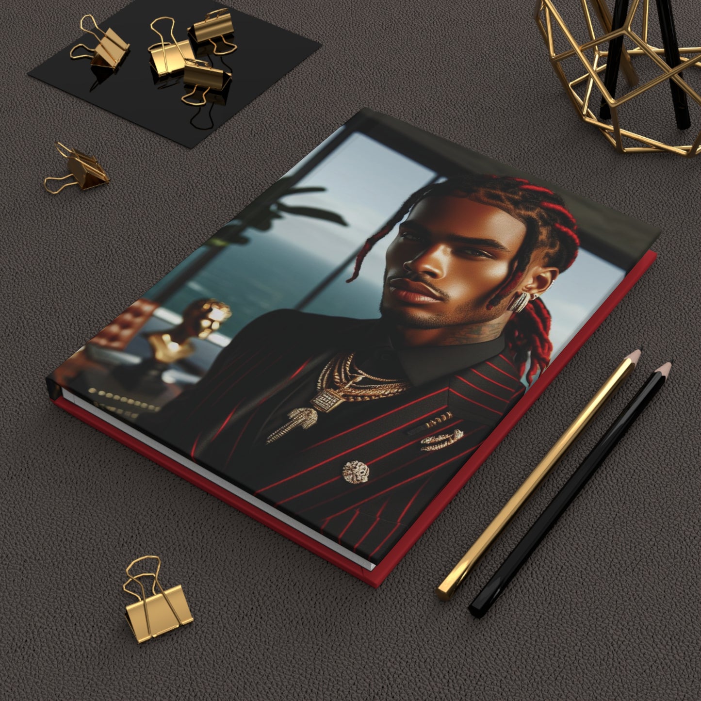 B.M.D Stylish Hardcover Journal for Creative Minds(men's edition)Personal Diary, Gift for Writers, Motivational Notebook, Elegant Red Design