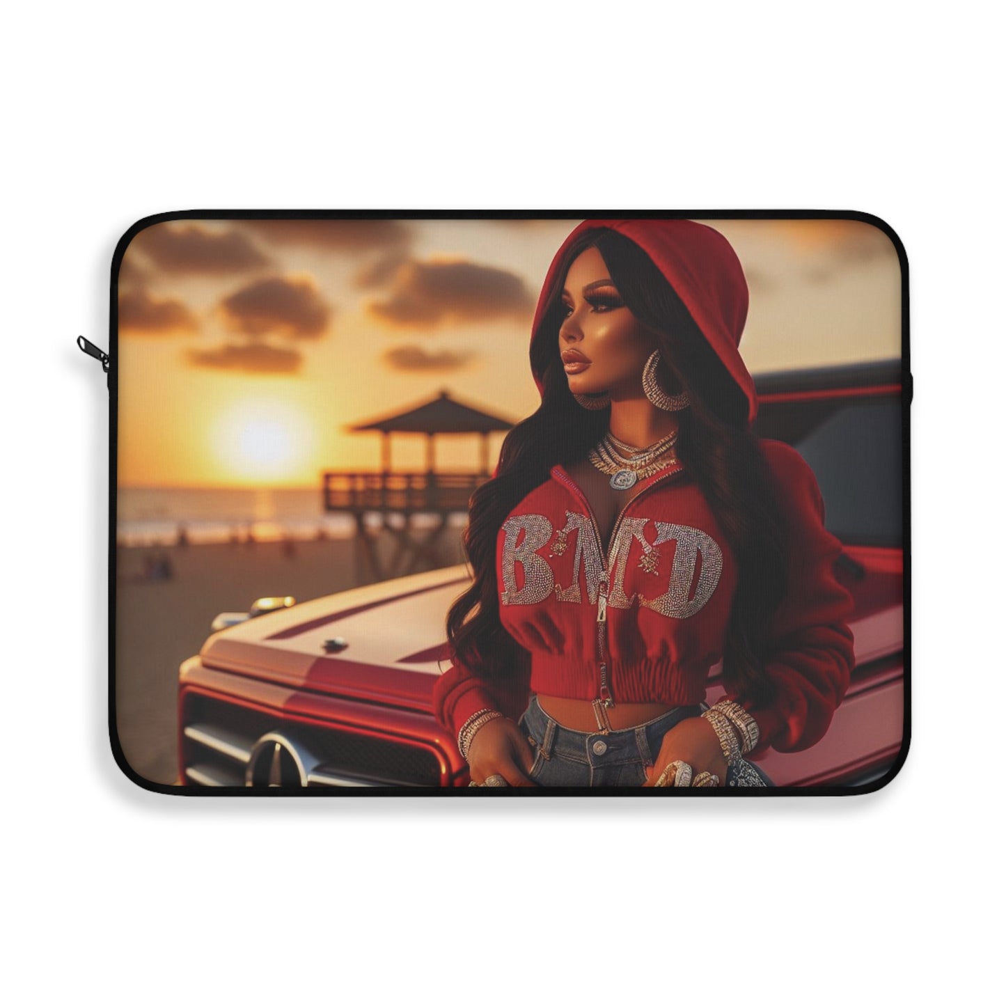 B M.D Sleek Sunset Laptop Sleeve, Stylish Tech Case, Perfect for Students, Great Gift for Friends, Trendy Computer Bag, Cool Accessories