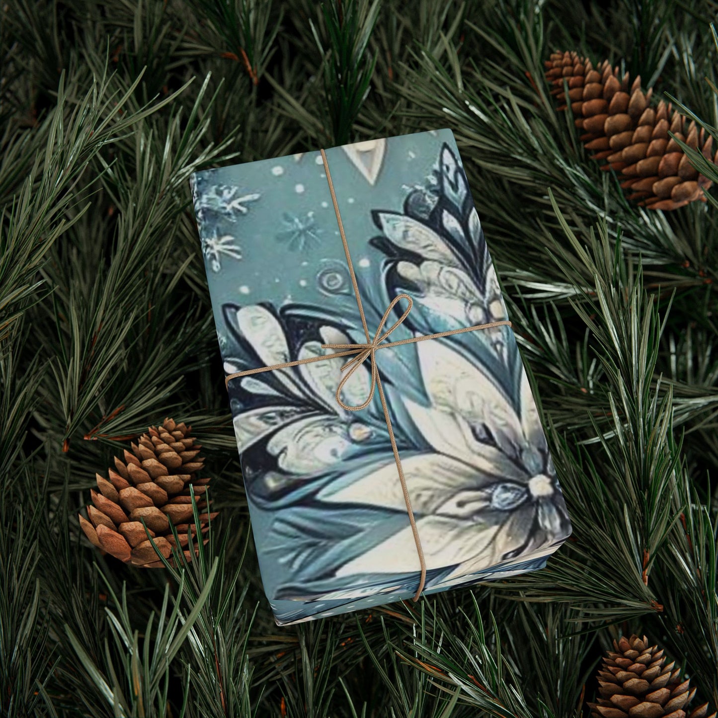 B.M.D Winter Snowflake Wrapping Paper Roll — Blue Holiday Gift Wrap