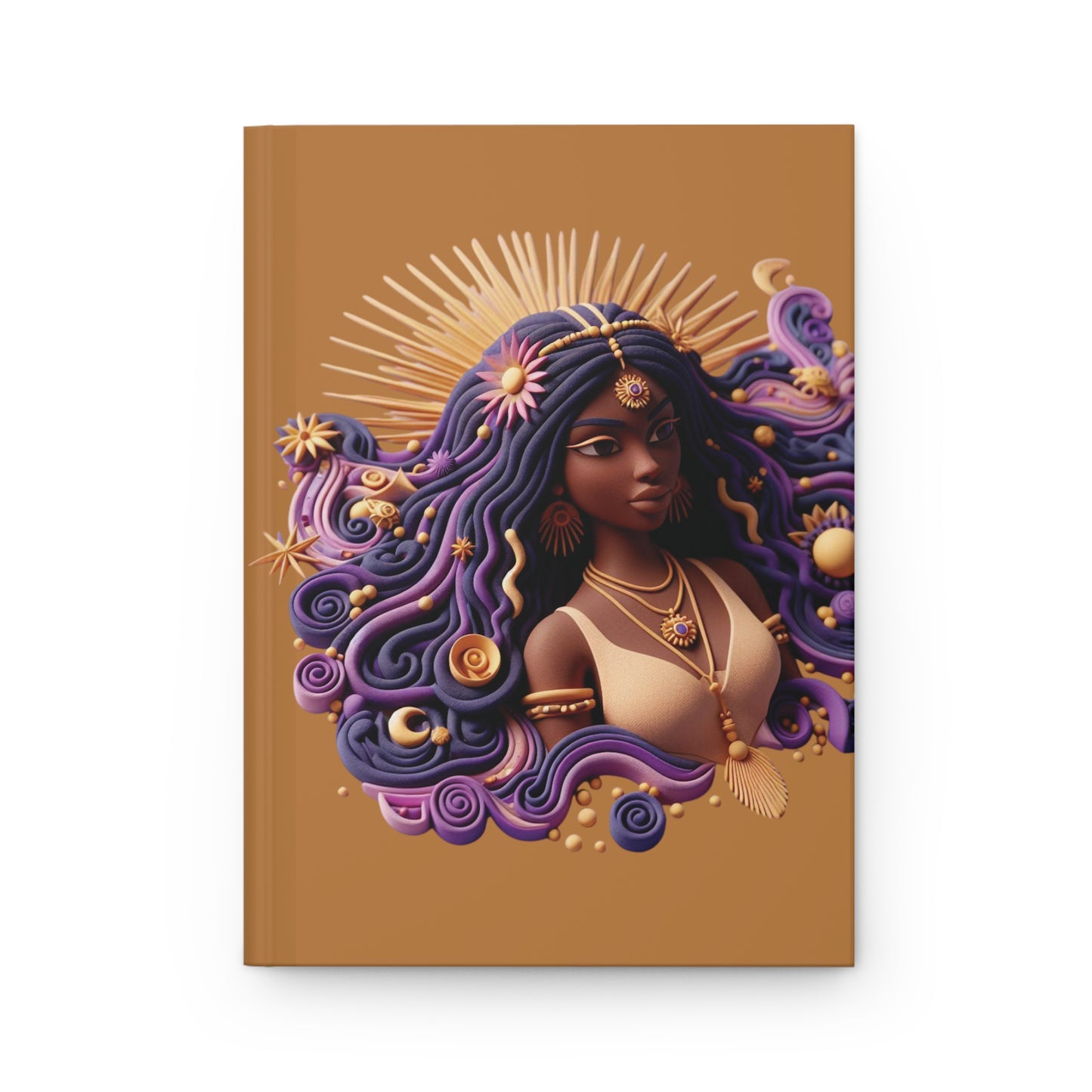 B.M.D Goddess Inspired Hardcover Journal, Boho Writing Notebook, Black Girl Magic, Gift for Writers Spiritual Awakening, Stylish Art Journal