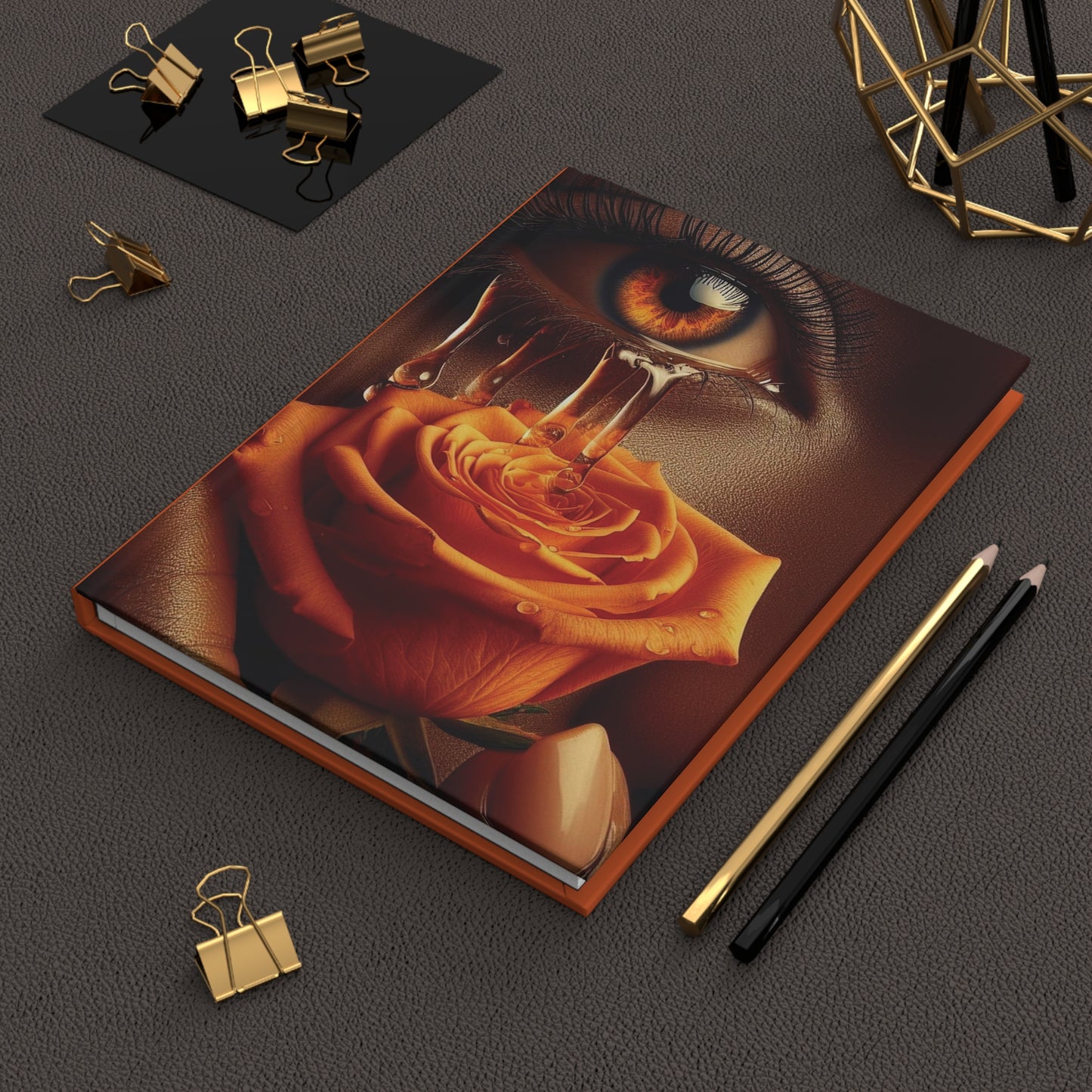 B.M.D TEARS that grew the ROSE Hardcover Journal Matte (edition 2 orange)
