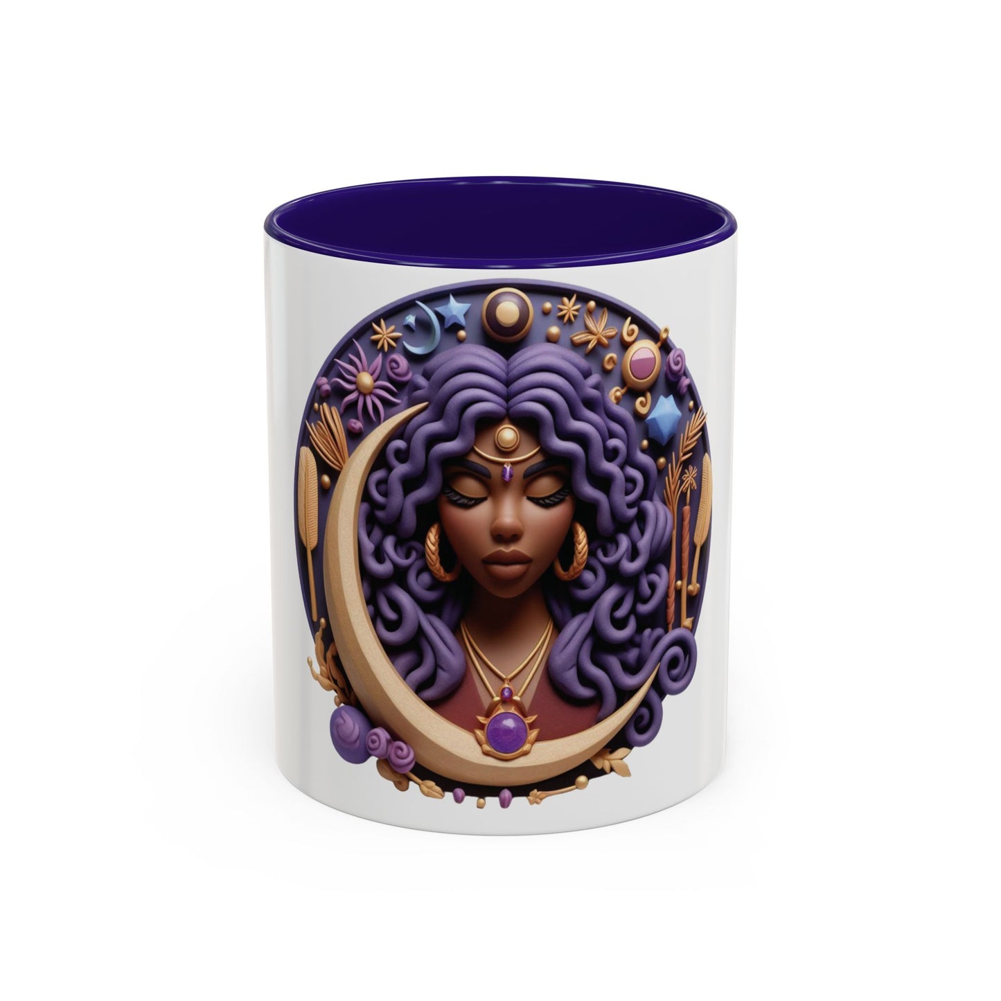 B.M.D Colorful Moon Goddess Mug - Bohemian Coffee Cup, Celestial Art Drinkware, Unique Gift for Her, Astrology Lover, 11oz & 15oz Varieties